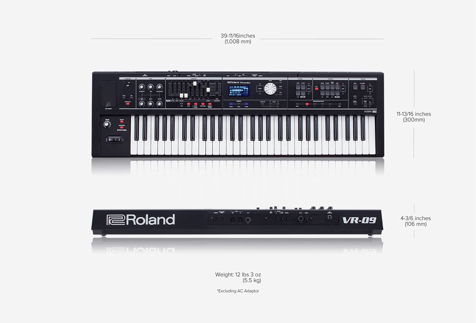 Amazon.com: Roland VR-09-B 'V-Combo' | Travel-Ready 61-Note