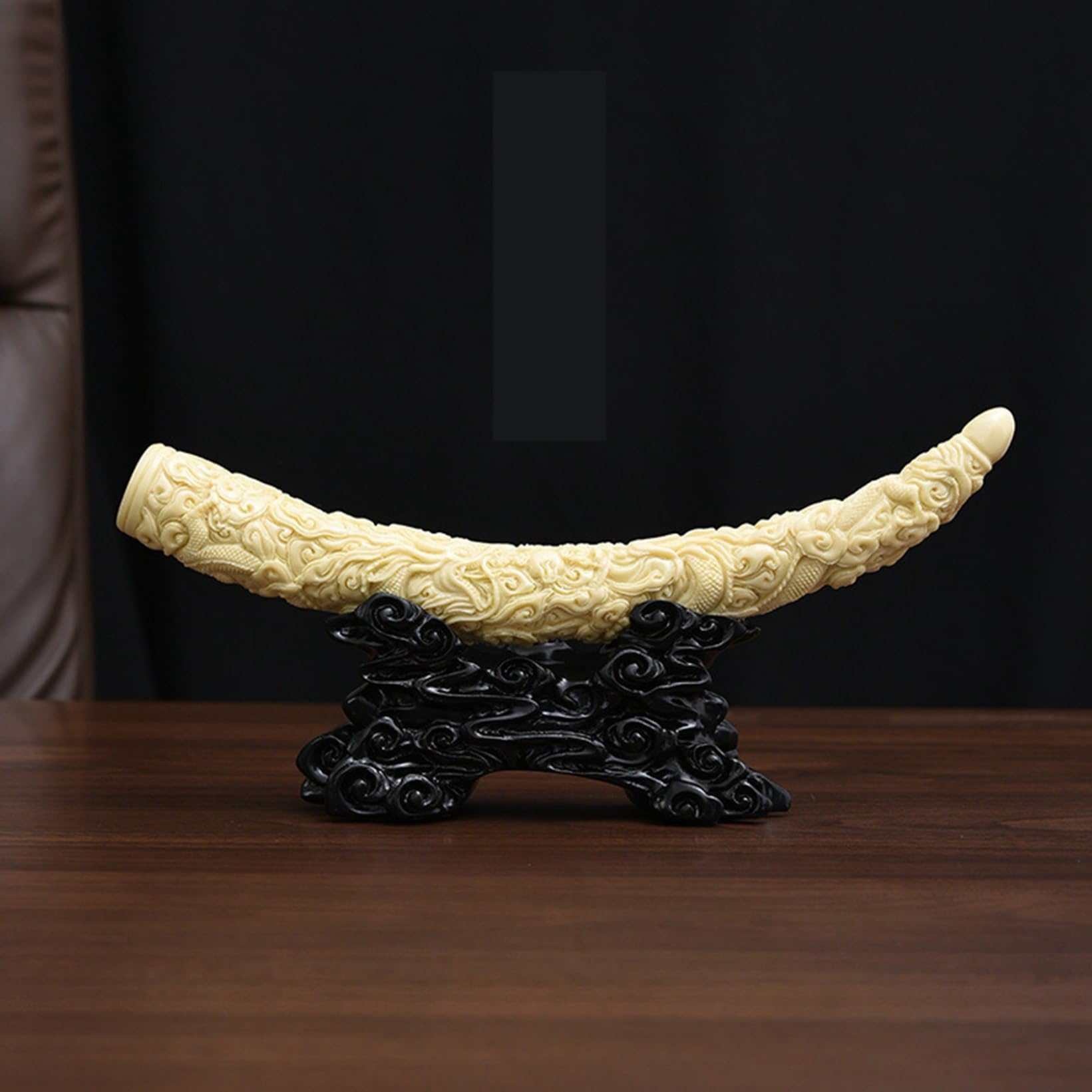 象牙風置物 レプリカ 練り物 オブジェ 一本牙 全長100cm 象牙風置物