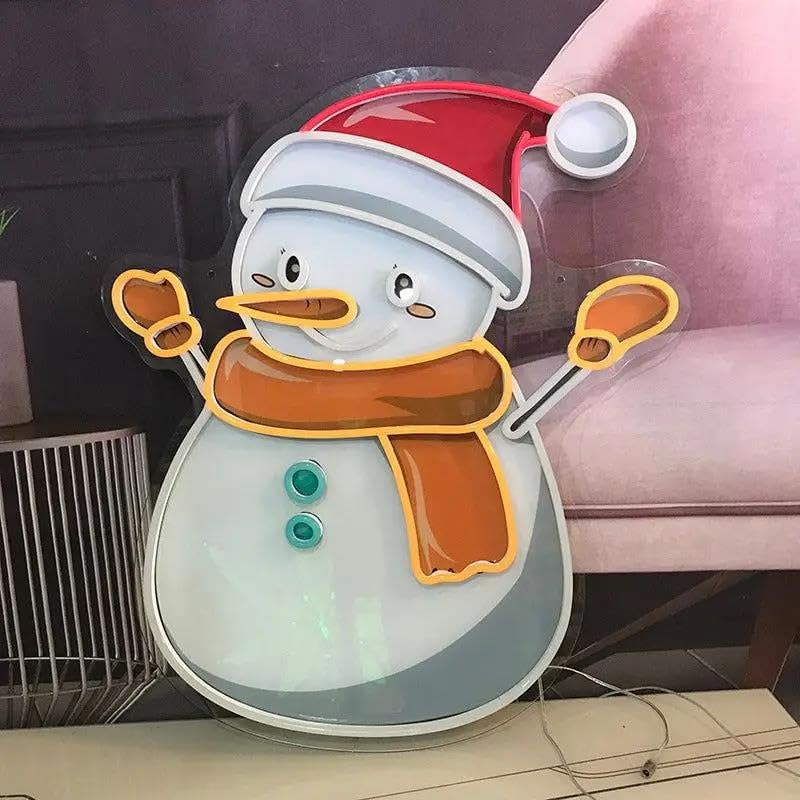 Amazon.co.jp: FINOTI 雪だるま LED ネオンライトサイン クリスマス