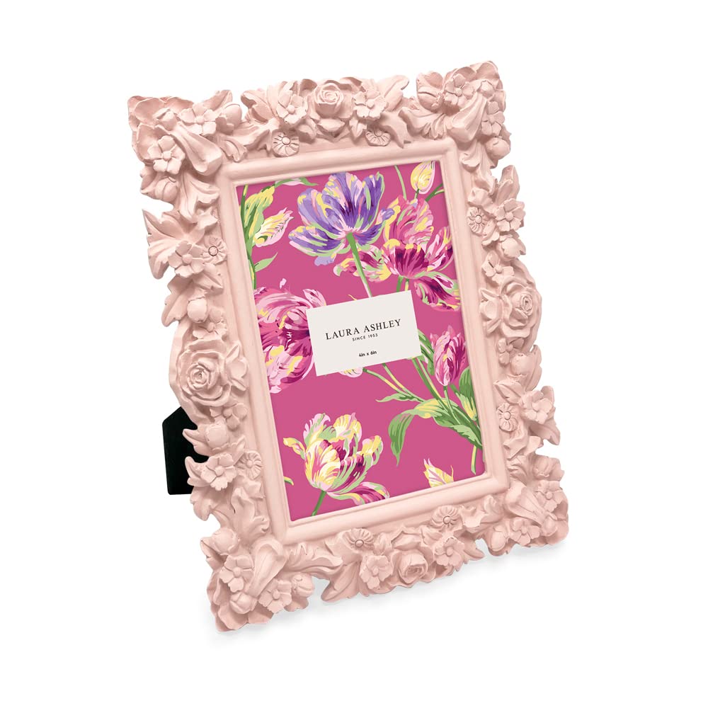 Amazon.com - Laura Ashley 4x6 Pink Floral Textured Hand-Crafted