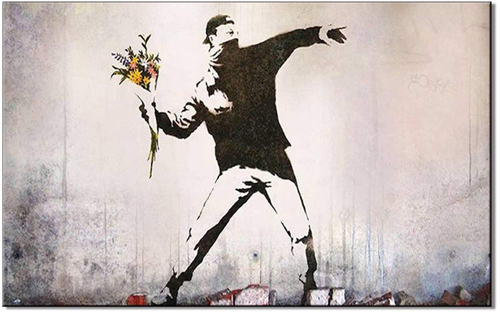 Amazon.com: ZENDA Love is in The Air Street Art Banksy Graffiti