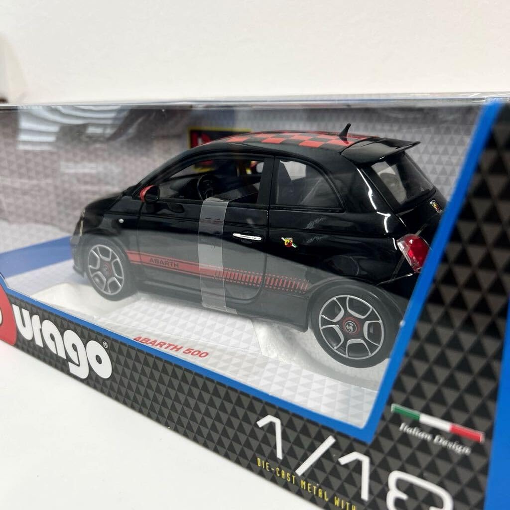 Amazon | Bburago 1/18 ABARTH 500 Black Red ブラーゴ アバルト