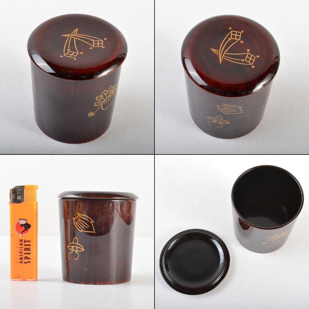 Amazon.co.jp: 茶道具 山中塗 道場宗廣作 宝尽くし 末広茶器 共箱 M