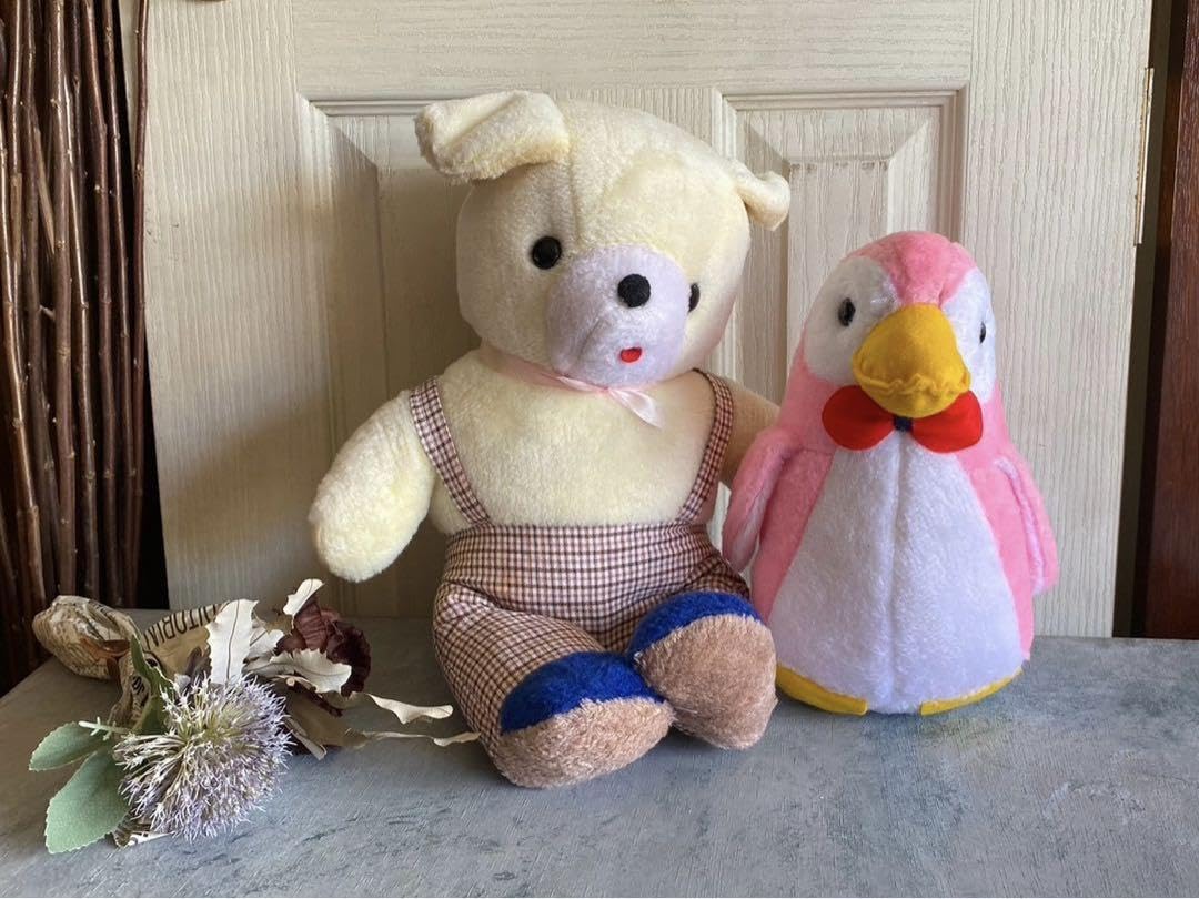 Amazon.co.jp: クマちゃん ベロ出し ペンギン ぬいぐるみセット 昭和