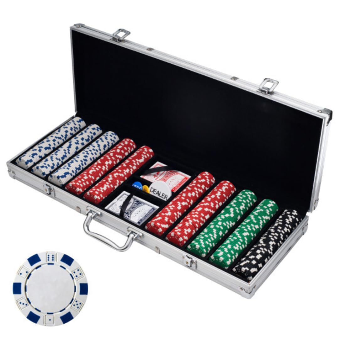 Trademark Poker 500 Dice Style Poker Chip Set, 11.5gm, Poker Sets