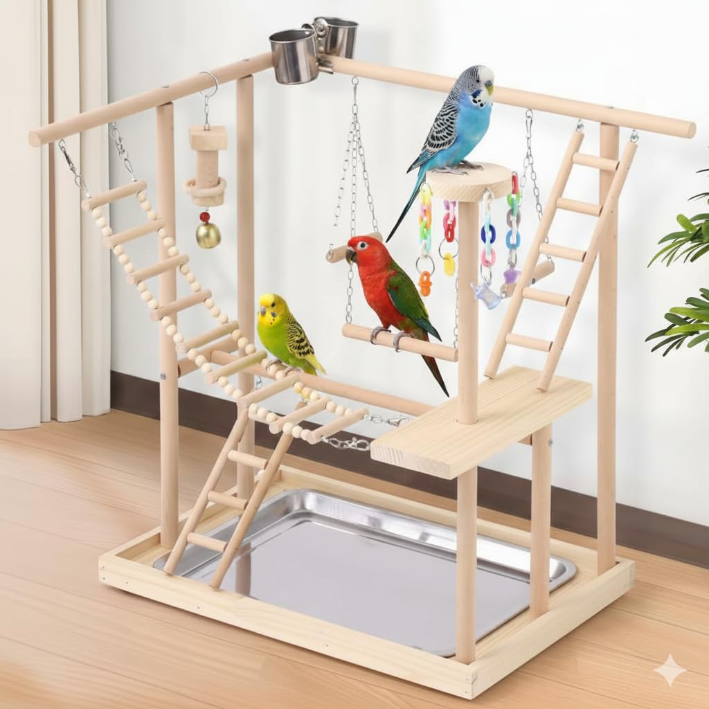 Amazon | iimono117 インコ 遊び場 大型 [ 幅47㎝×高さ54㎝ ] 鳥の巣