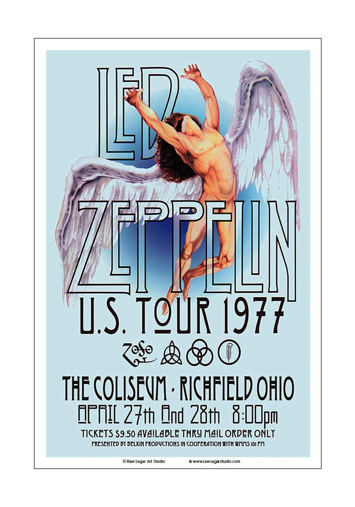 Amazon.com: Raw Sugar Art Studio Led Zeppelin 1977 Cleveland