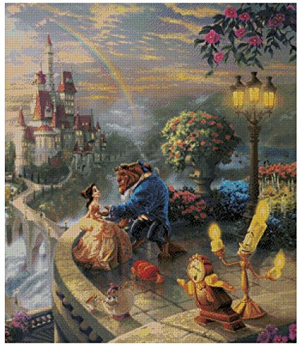 Amazon.co.jp: Beauty and Beast counted cross stitch kits 14 ct