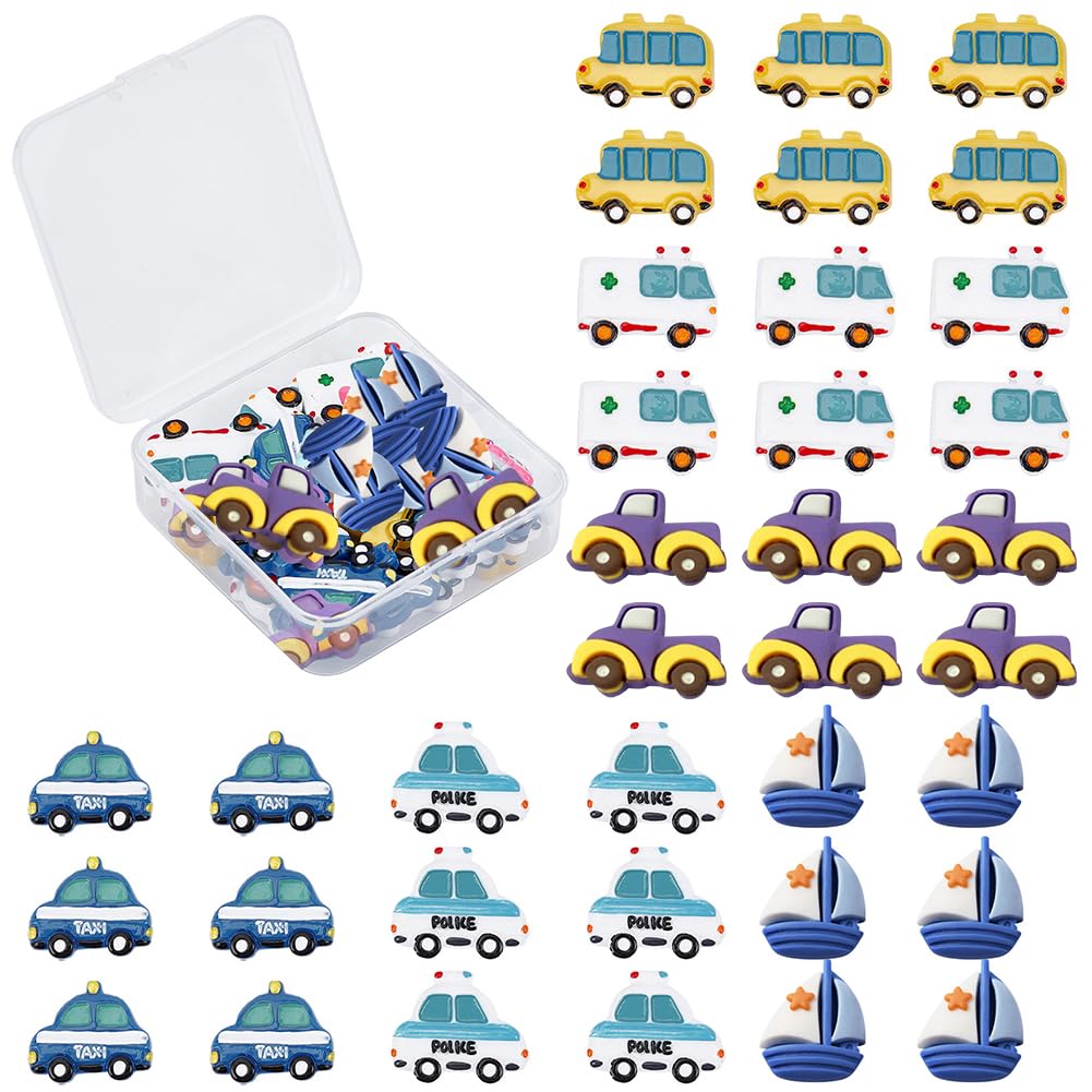 Amazon | SUNNYCLUE 36個6種 レジンカボション 樹脂製 カボション 車
