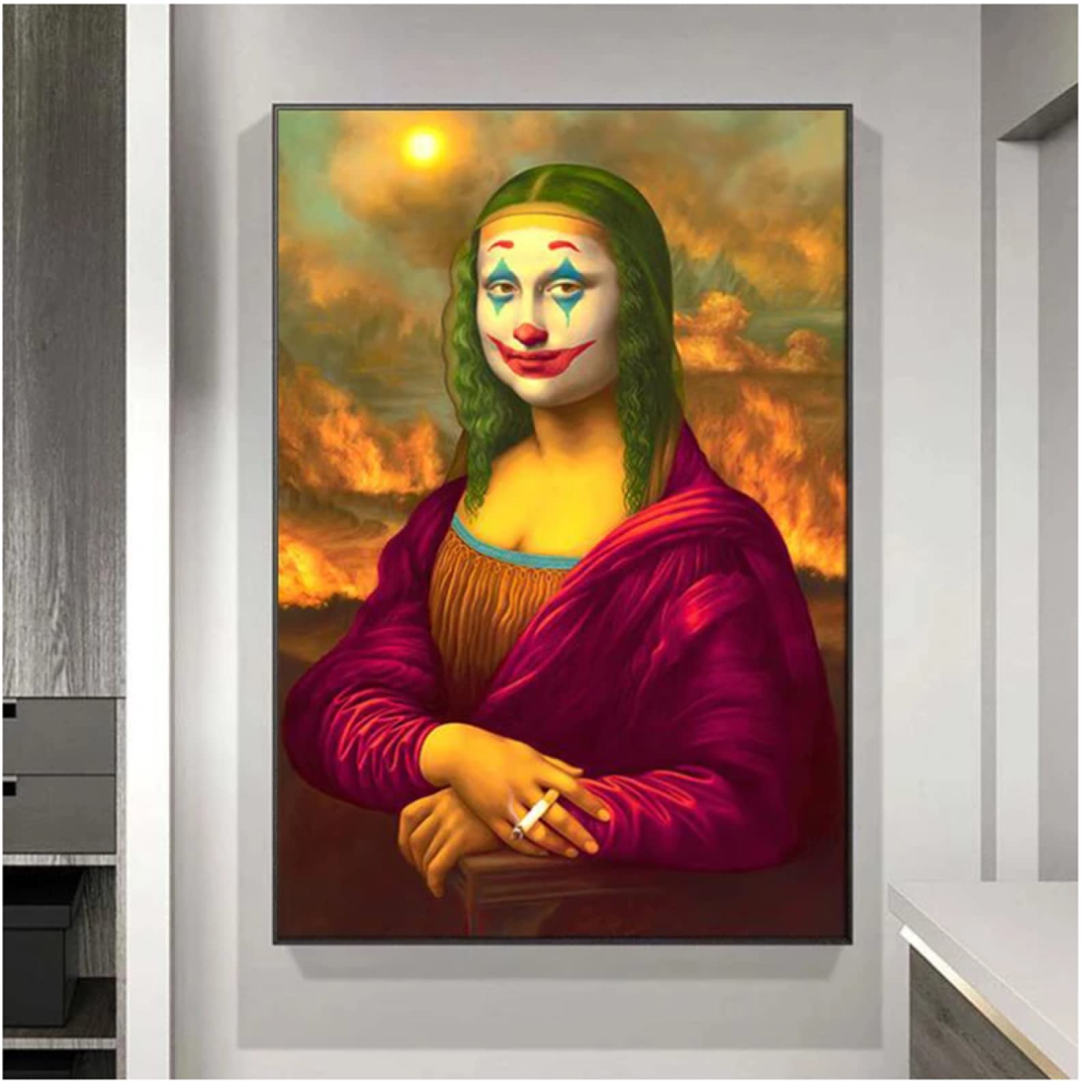 Amazon｜面白いモナリザの肖像画の写真古典的なキャラクターキャンバス
