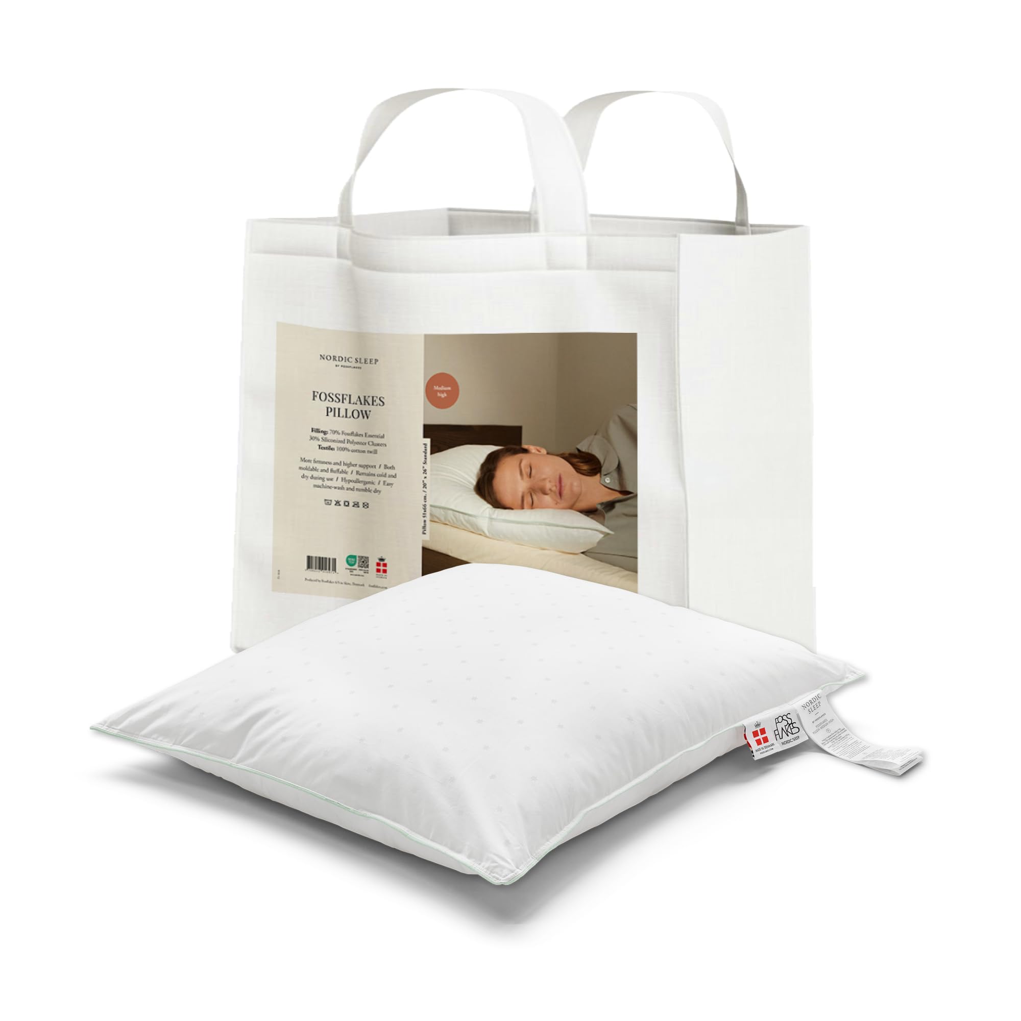 Amazon.com: FOSSFLAKES Nordic Sleep, Bed Pillow Hypoallergenic