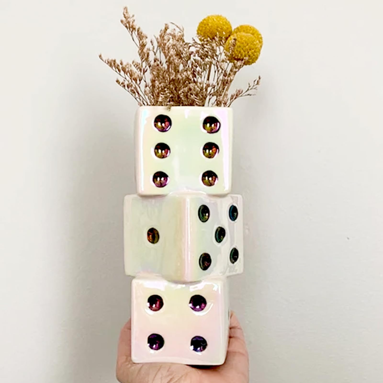 Amazon.com: MOUGIGI Ceramic Dice Vase - Unique Decor for Dried