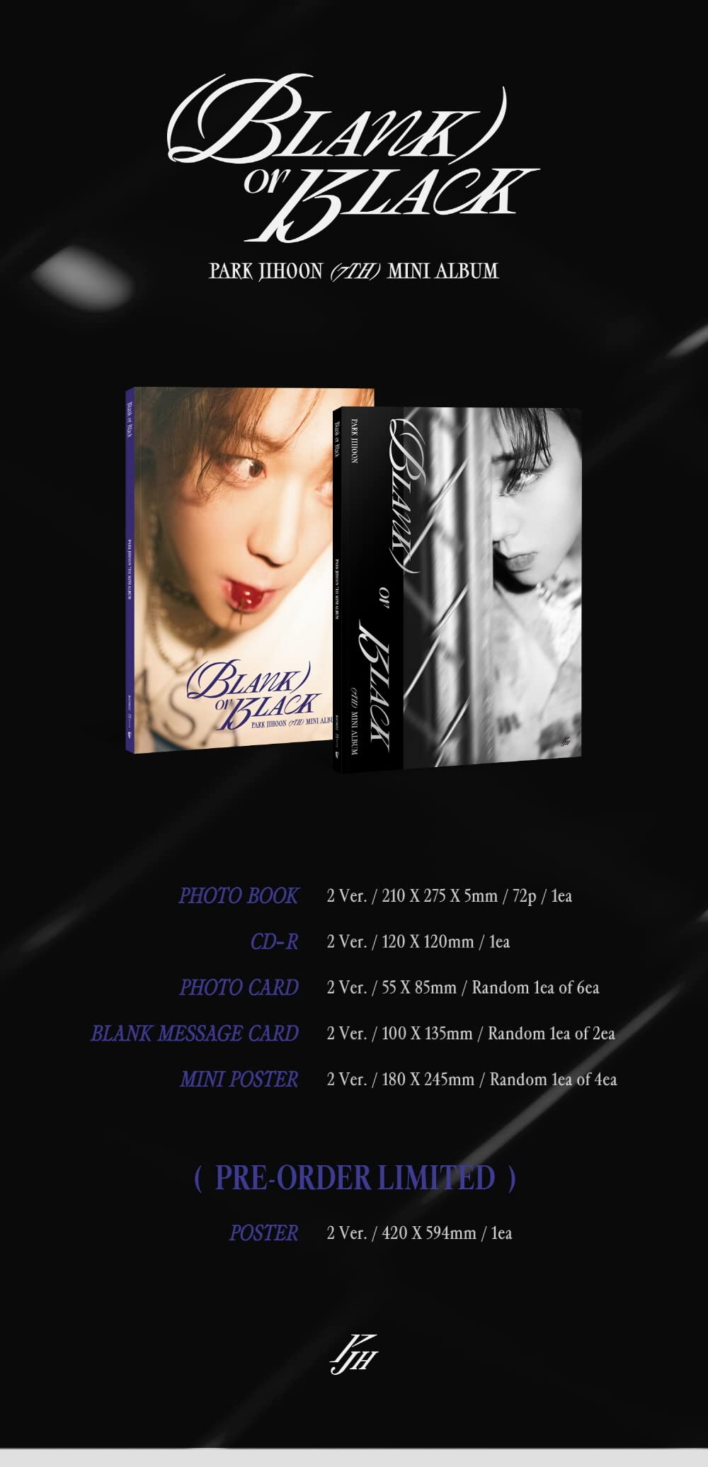 Amazon.co.jp: パクジフン PARK JI HOON - Blank or Black CD+Folded