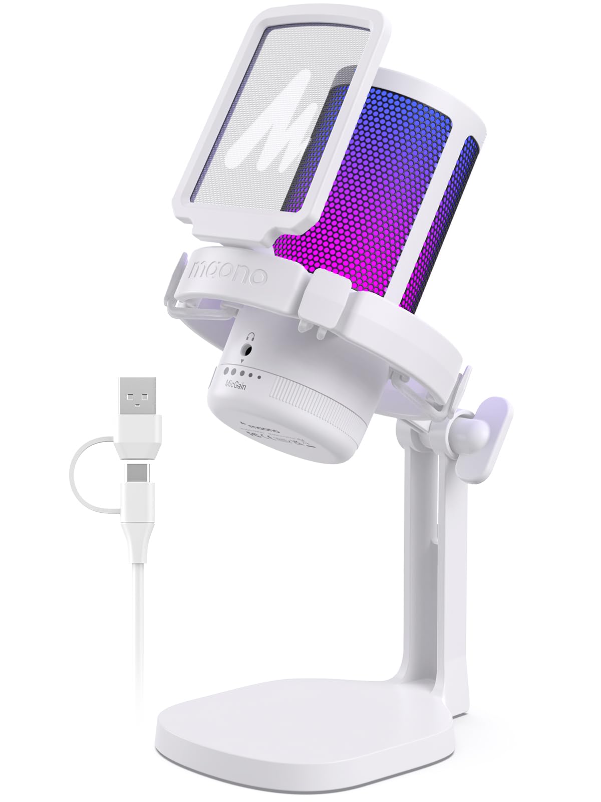 Amazon.com: MAONO Gaming Microphone for PC with Noise Cancellation