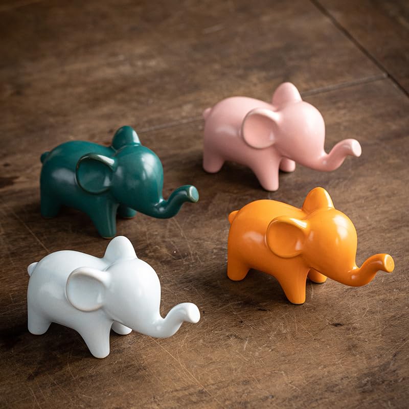 Amazon.co.jp: Auerhceram かわいい象の置物 セラミック ミニ動物 卓上