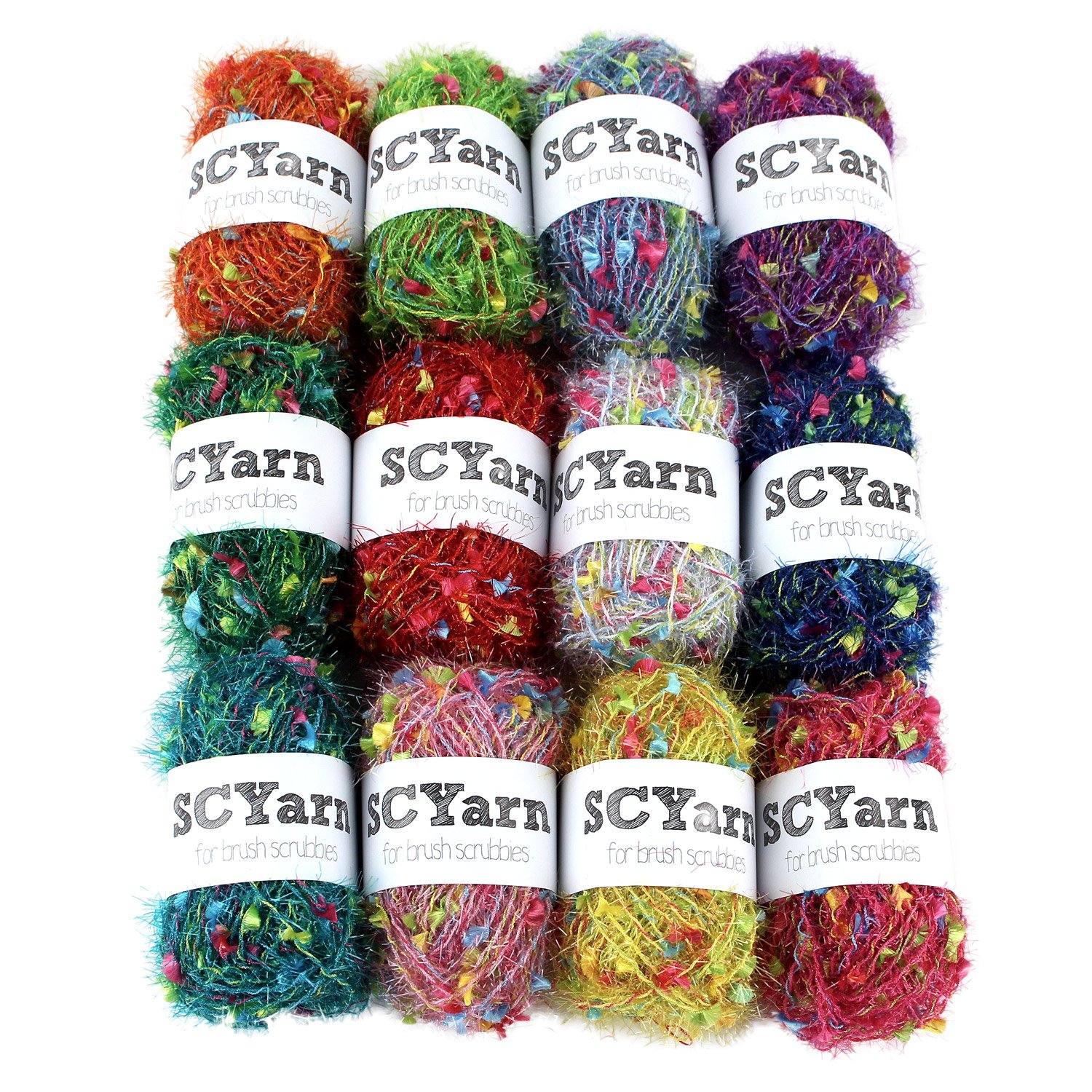 Amazon.com: SCYarn for Scrubbies 12 Skeins Bonbons Yarn Assorted