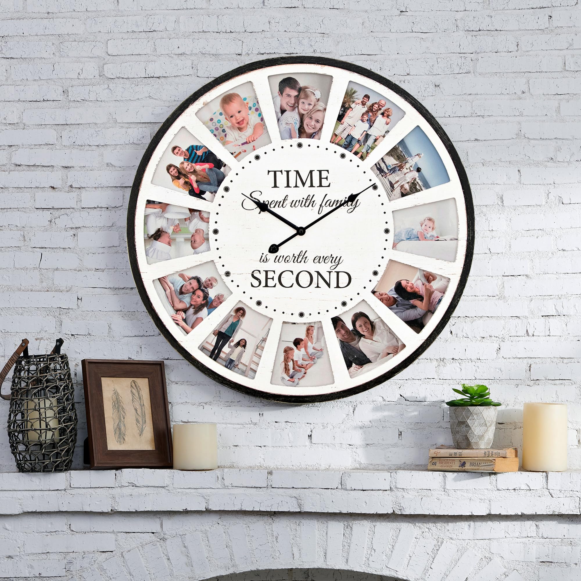 Amazon.com: UPPER DECOR Large Wall Clock with Picture Frames