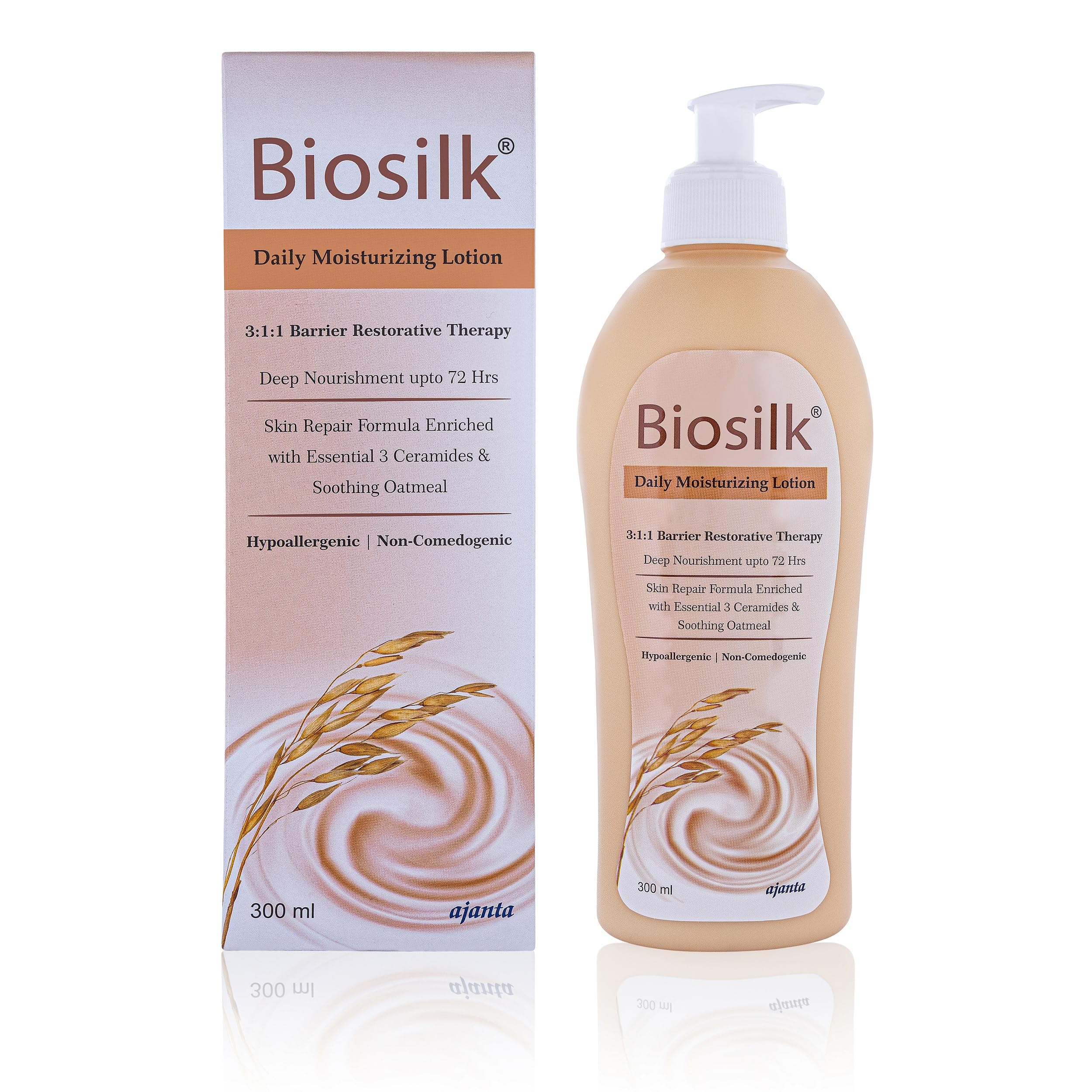 BIOSILK Lotion 300ml: Lightweight, non-greasy body lotion for dry