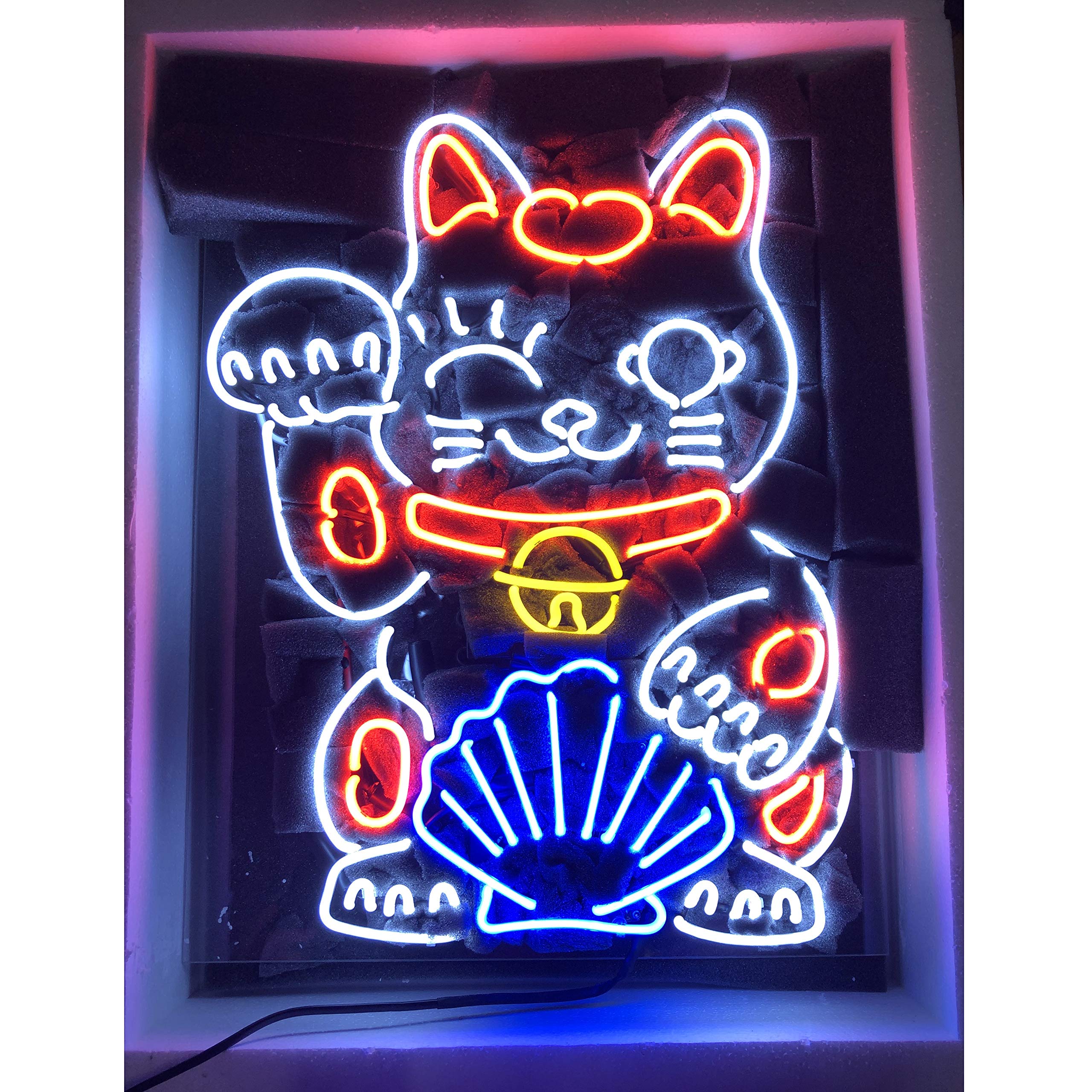 Amazon | ネオンサイン、『招き猫』NEON SIGN 、ディスプレイ サイン
