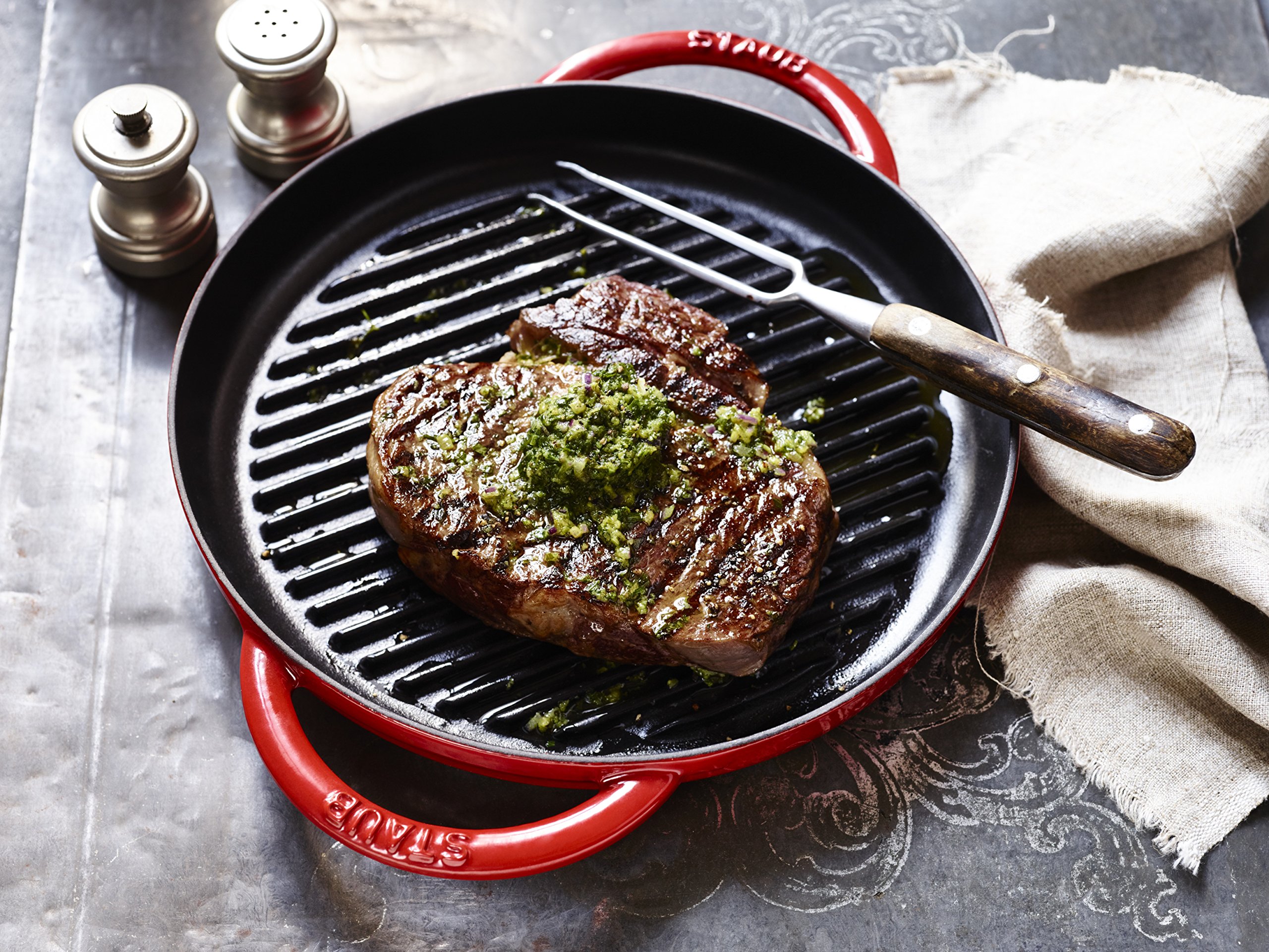 Amazon｜staub ストウブ 「 ピュアグリル ラウンド チェリー 22cm