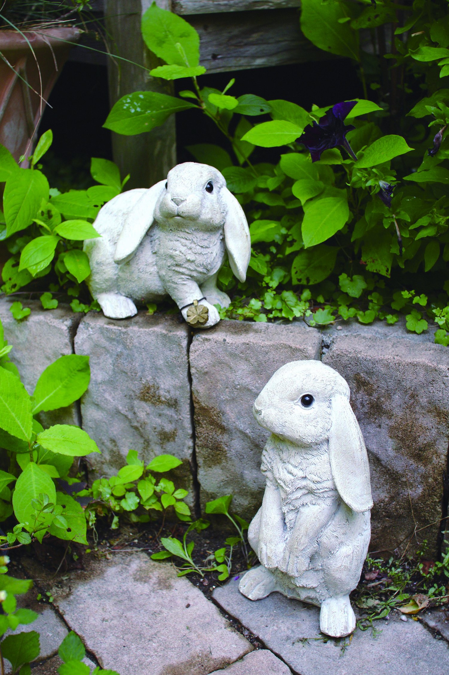 Amazon.co.jp: ガーデンオーナメント(M) Rabbit(ラビット) 2個セット