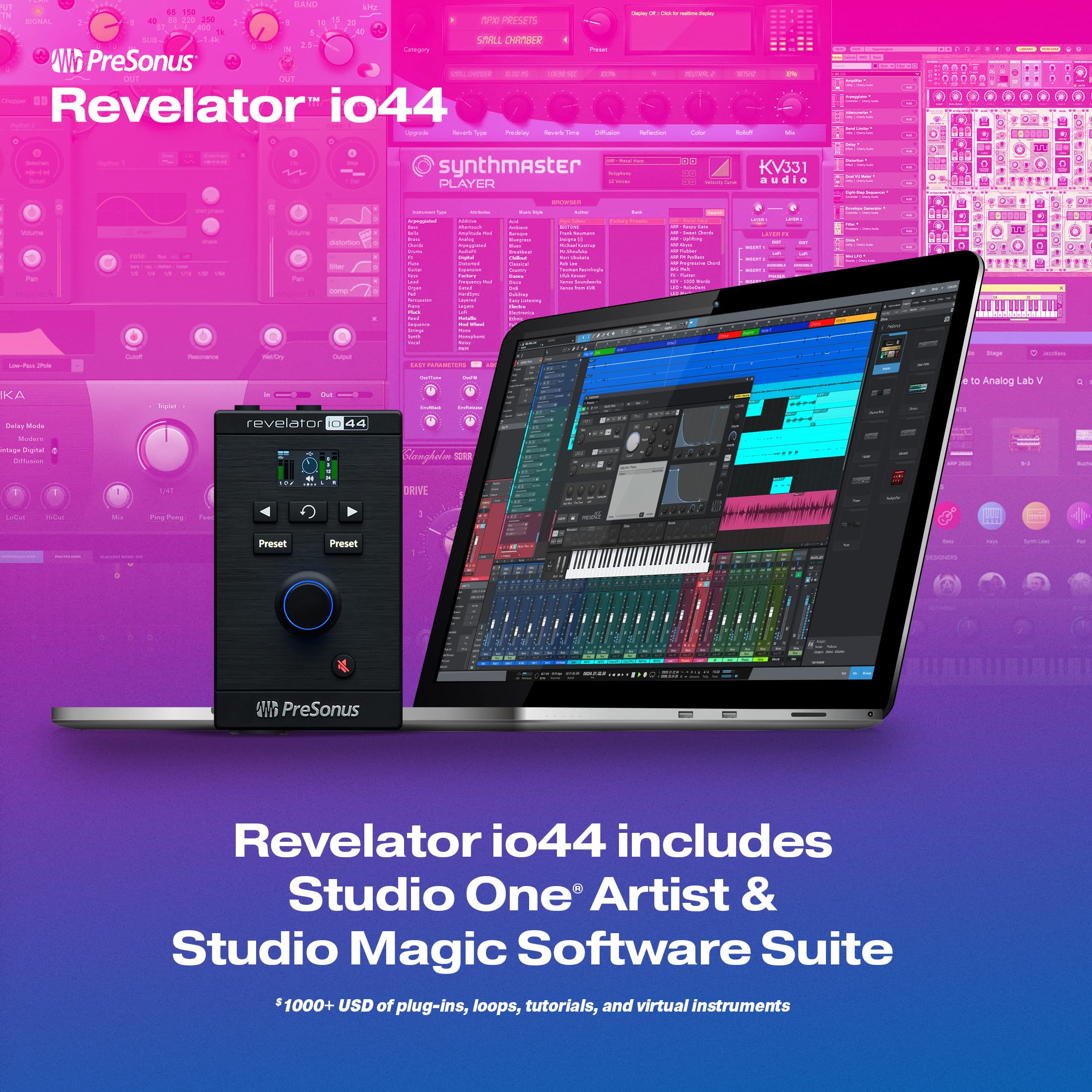 Amazon.com: PreSonus Revelator io44 USB-C Audio Interface for