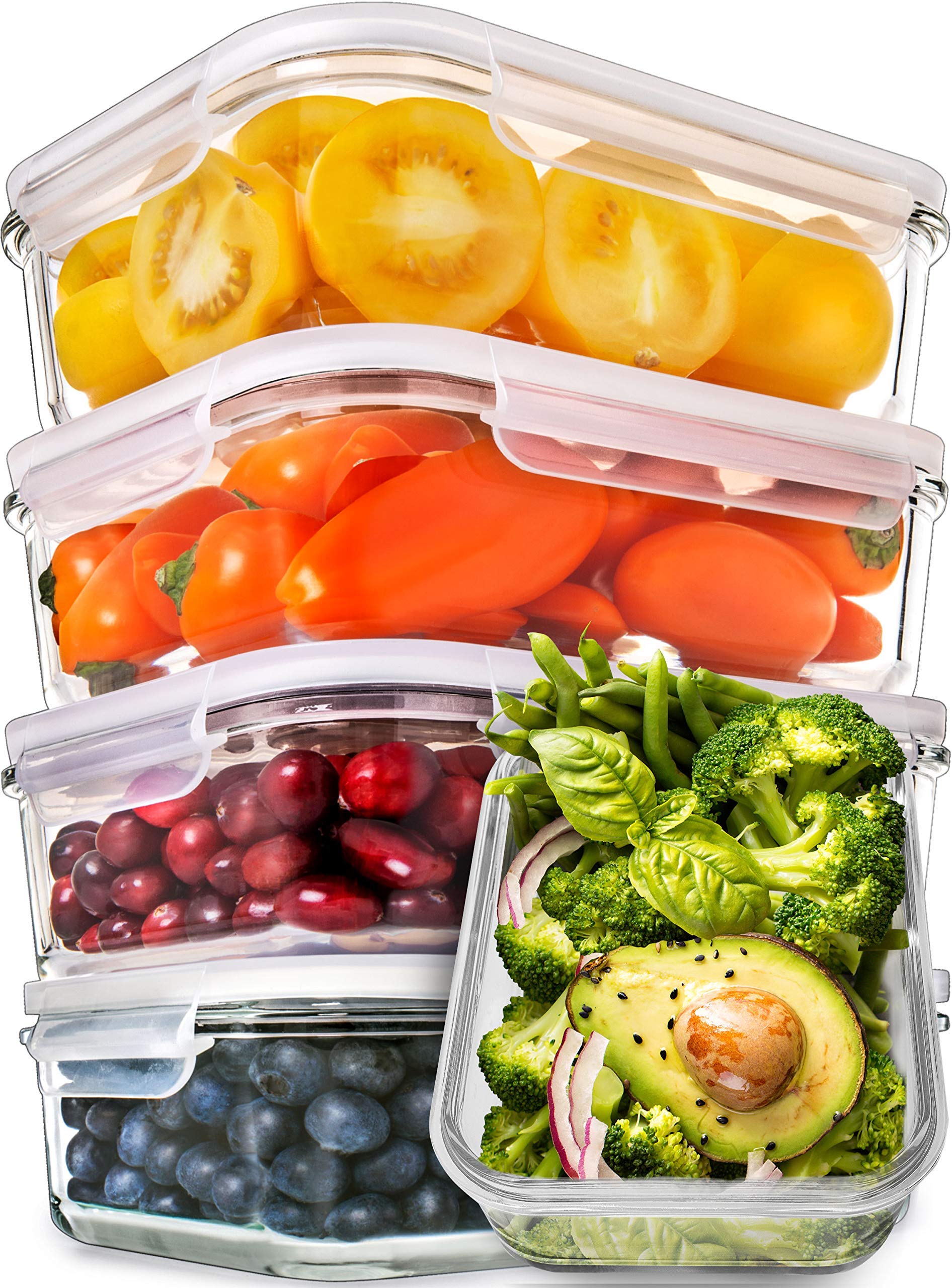 Amazon.com: PrepNaturals 5 Pack 30 Oz Glass Meal Prep Containers