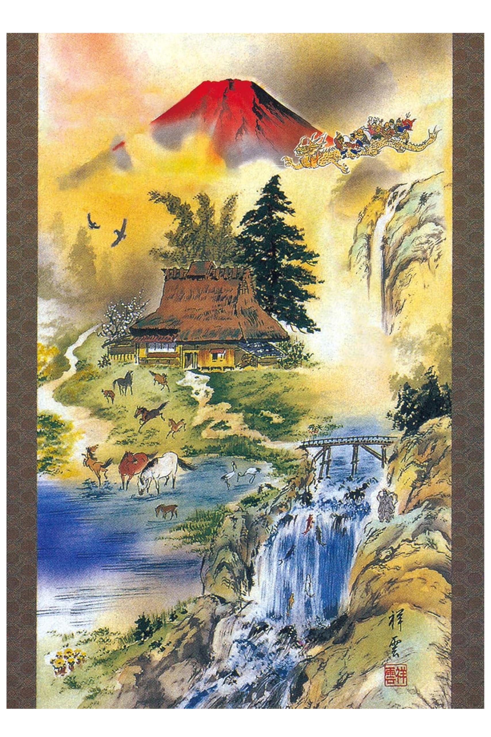 Amazon.co.jp: 風水 絵画 金運 玄関 トイレ 寝室 リビング 「風水大全