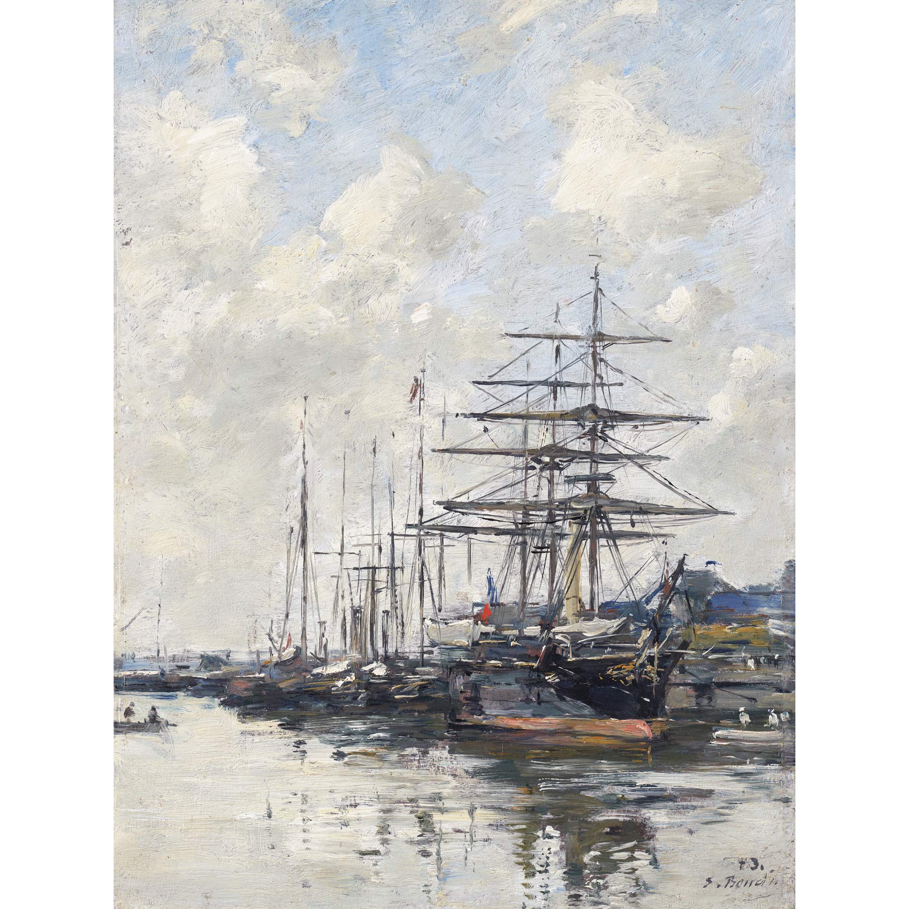 Amazon.co.jp: Eugene Boudin Deauville The Boat Basin 1887 Painting