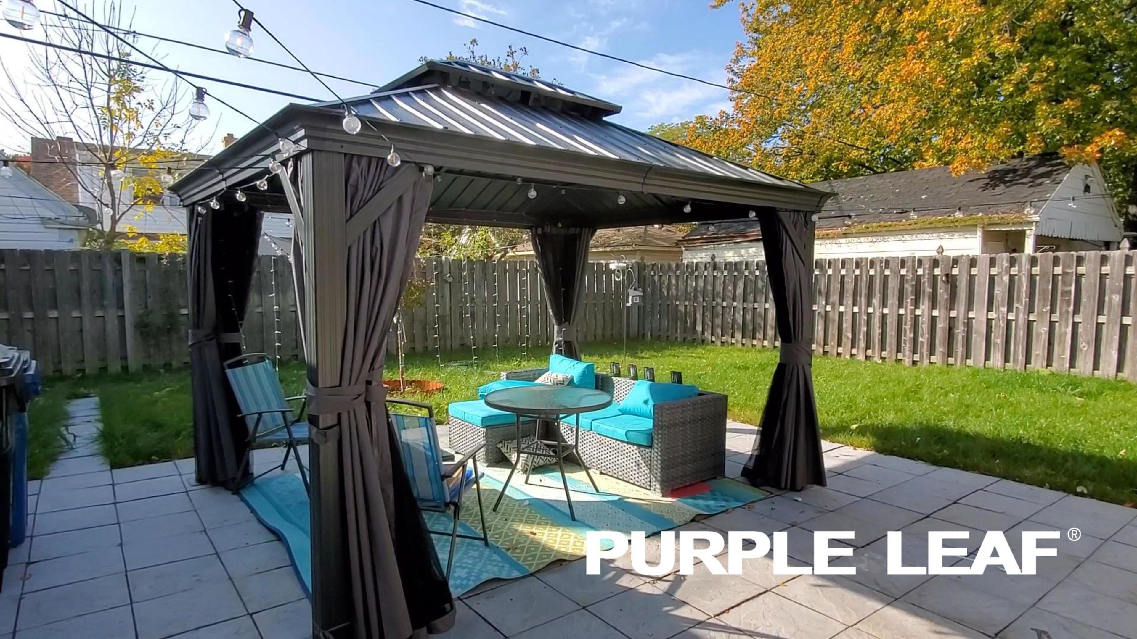 Amazon.com : PURPLE LEAF 10' X 14' Permanent Hardtop Gazebo