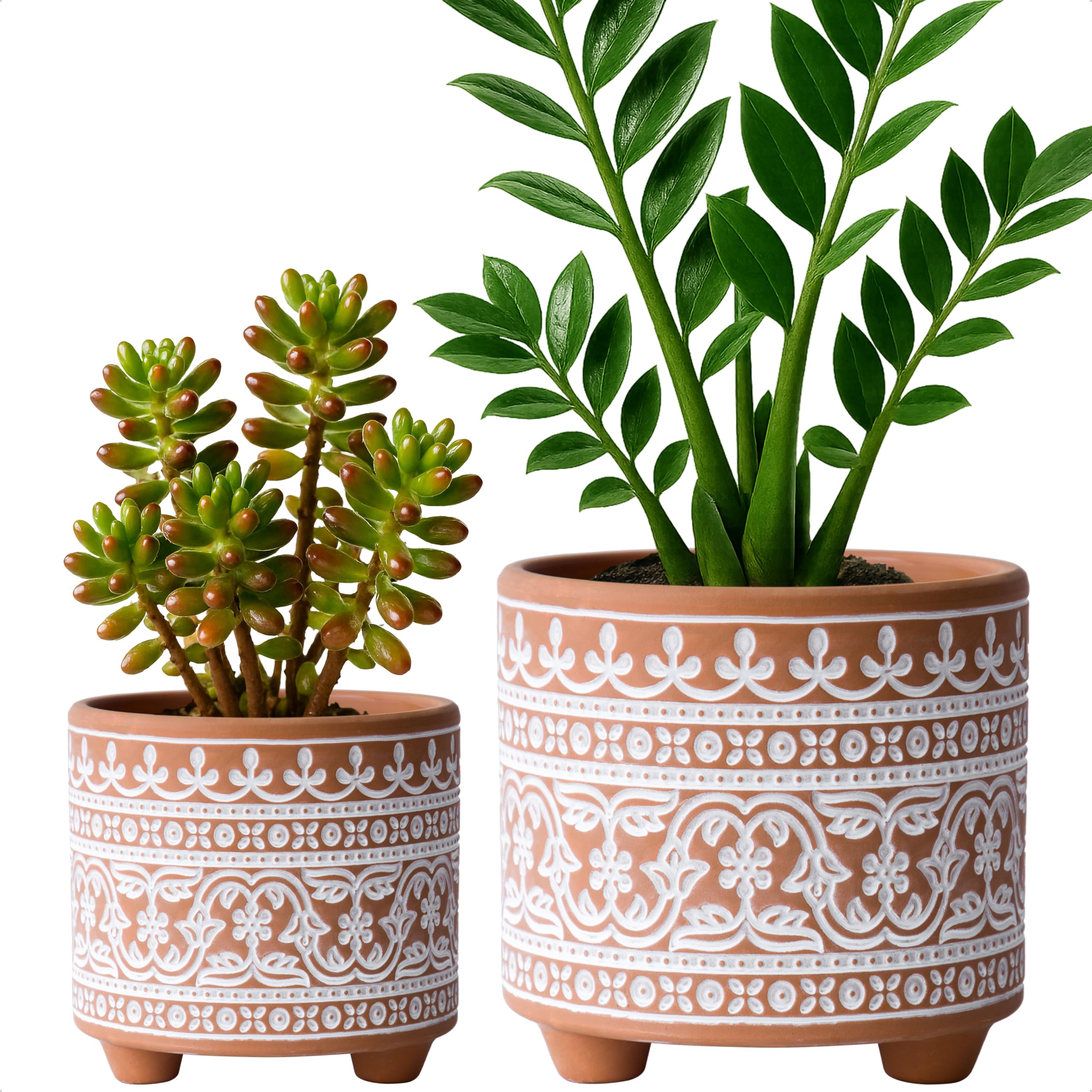 Amazon.com : D'vine Dev Set of 2 Terracotta Planter Pots, 4 Inch