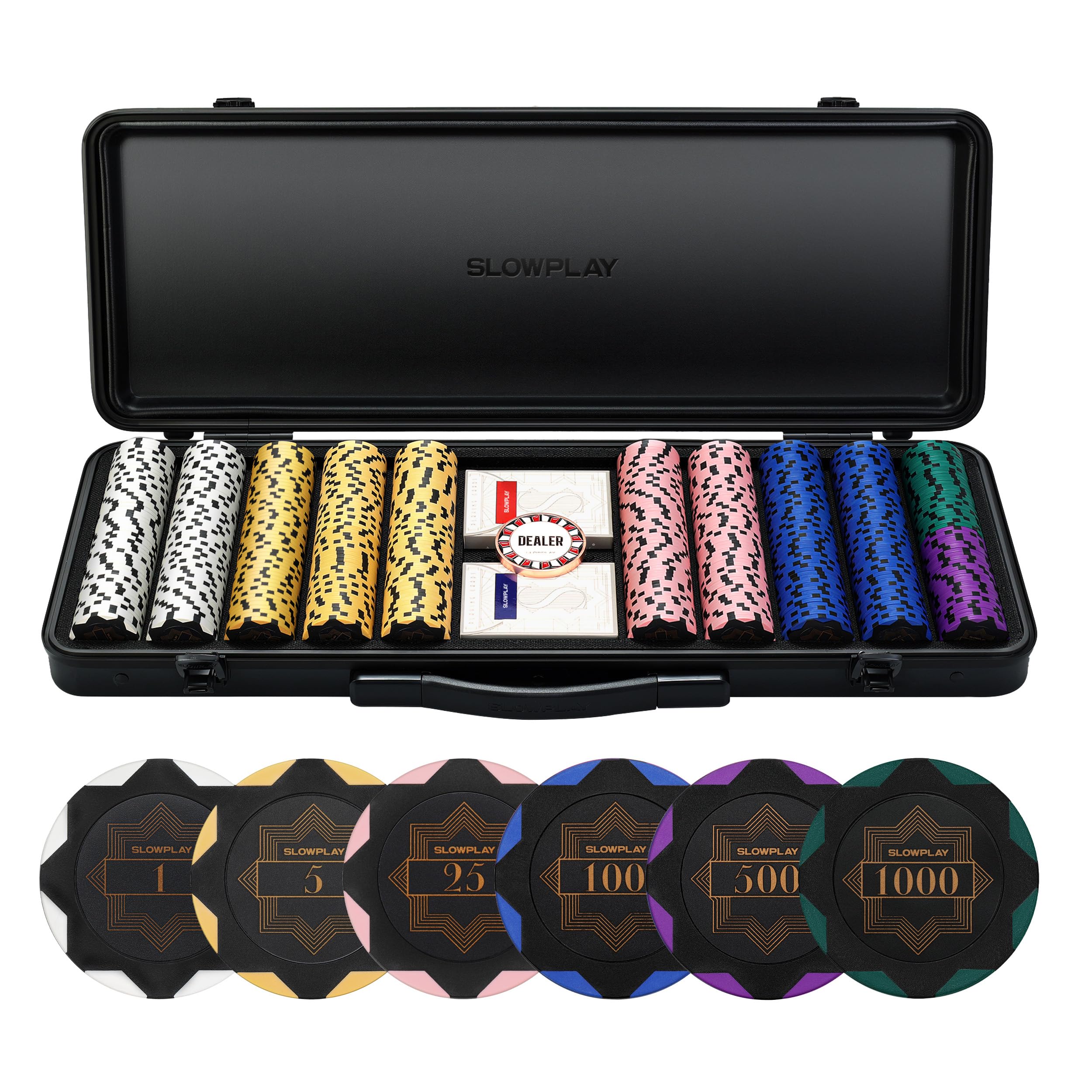Amazon.com: SLOWPLAY 14g Clay Poker Chips Set for Texas Hold'em