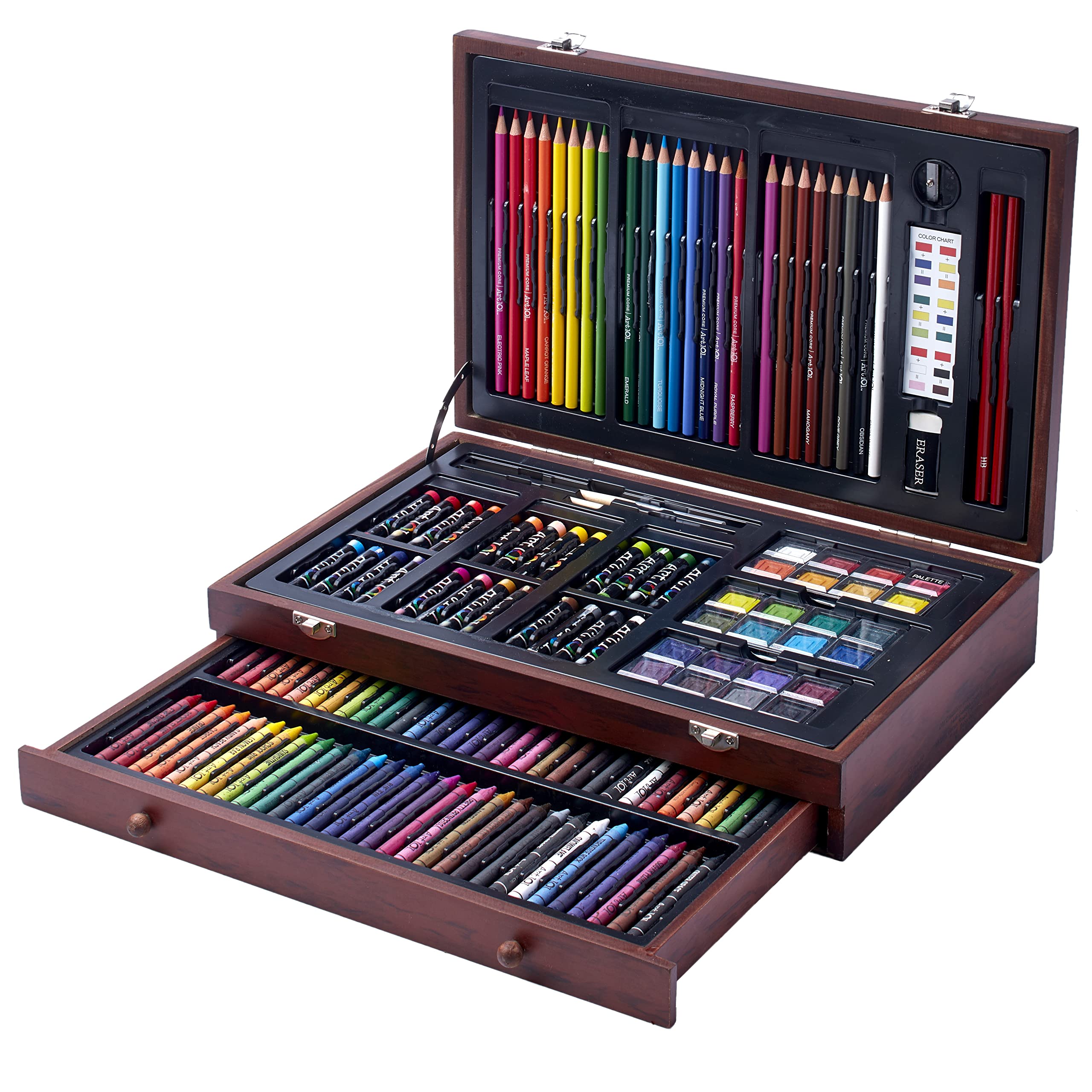 Amazon.com: 142 Pc Art Set with Colored Pencils, Crayons, Pastels