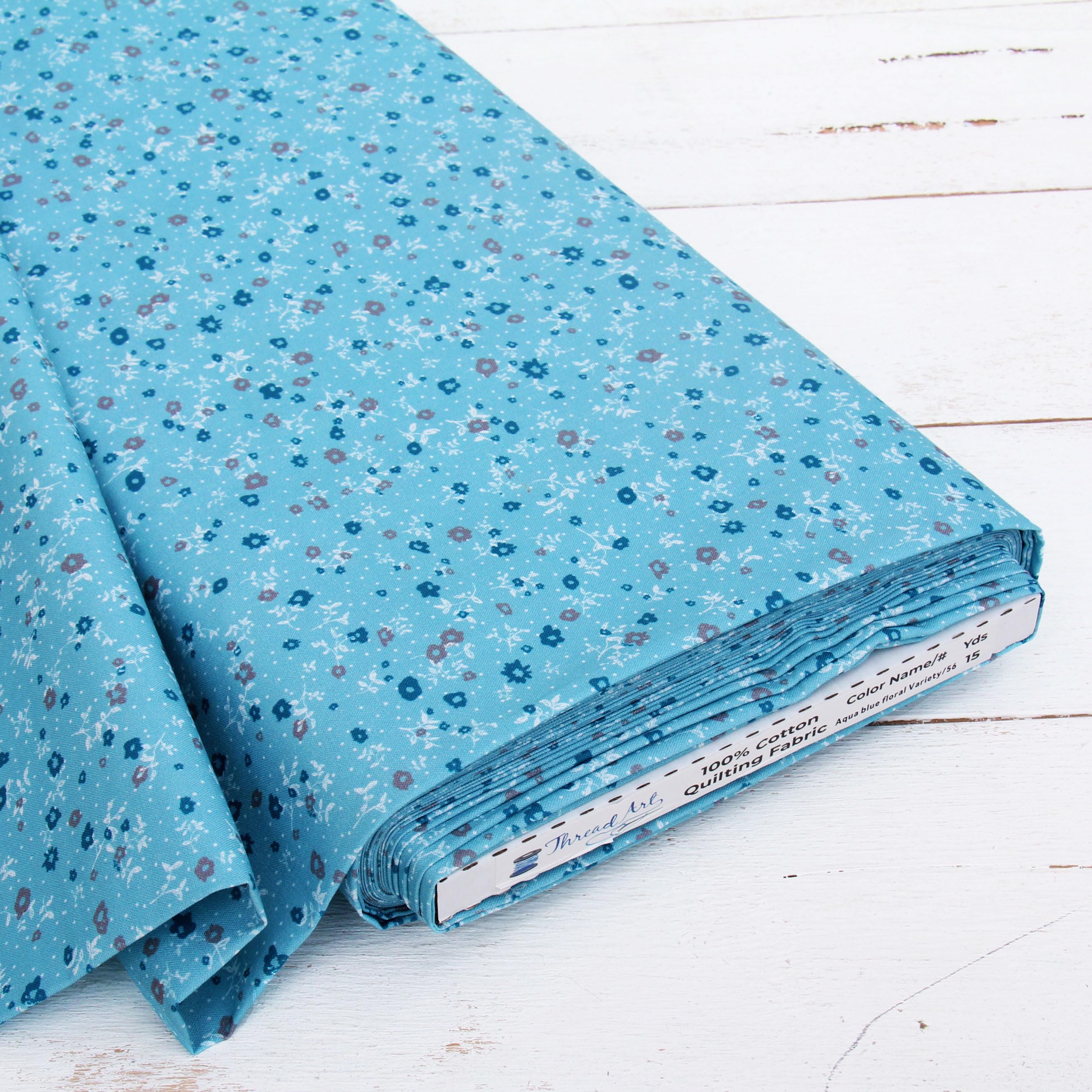 Amazon.com: Threadart Premium Cotton Quilting Fabric - Aqua Blue