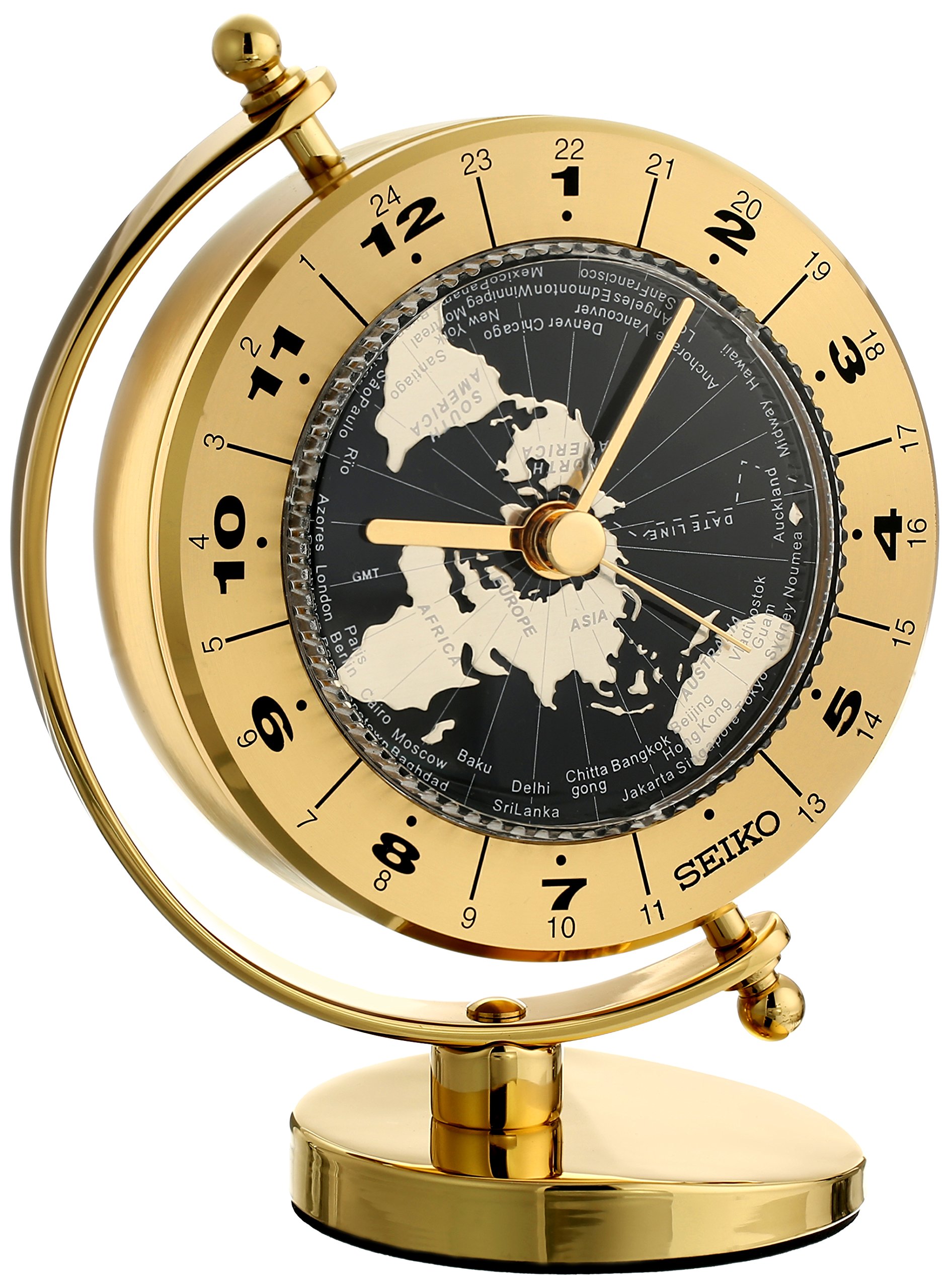 Amazon.com: Seiko QHG106GLH Brass Globe Non Ticking Desk and Table