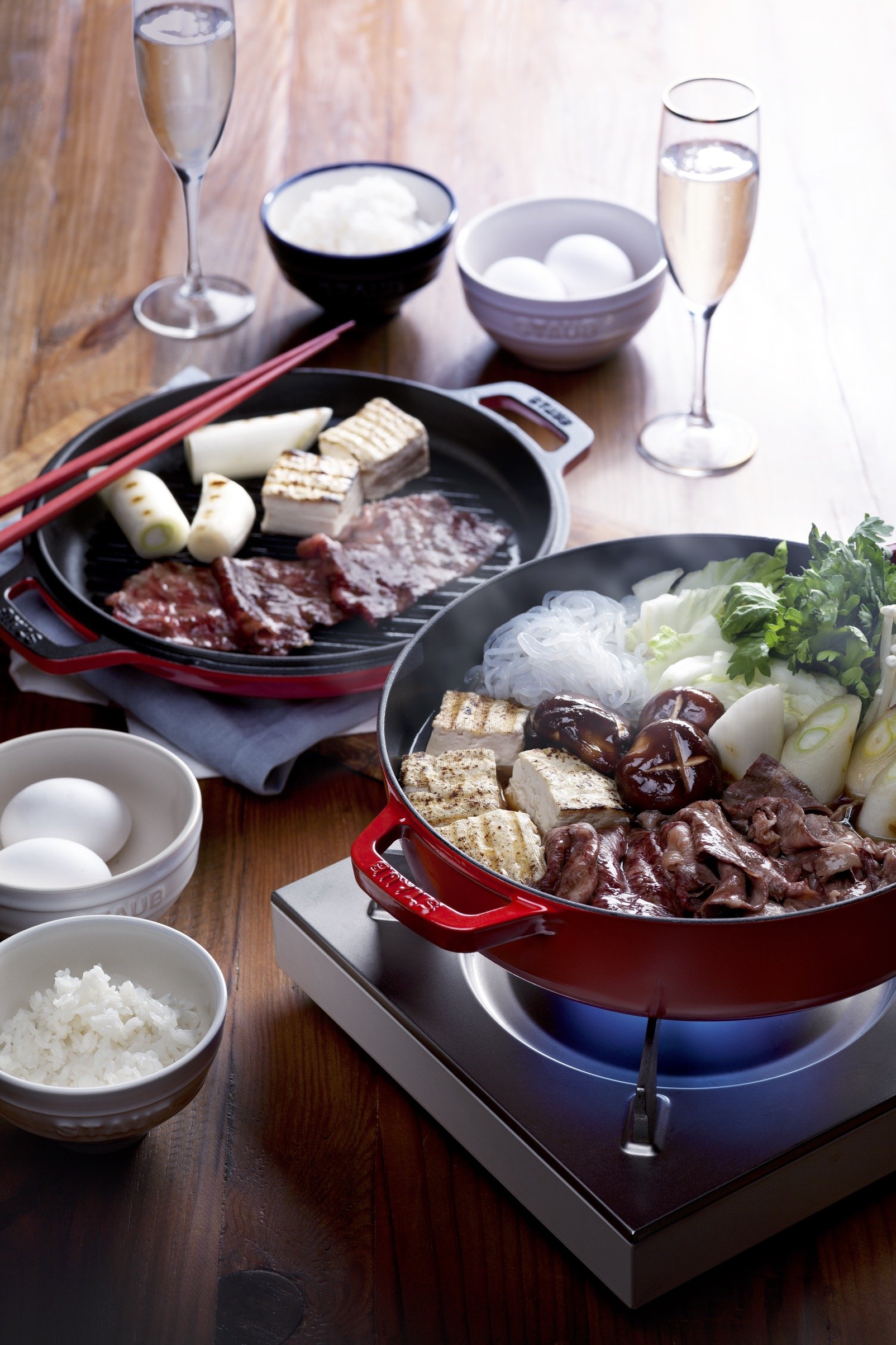 Amazon｜staub ストウブ 「 スキヤキ&グリル チェリー 26cm 」 両手