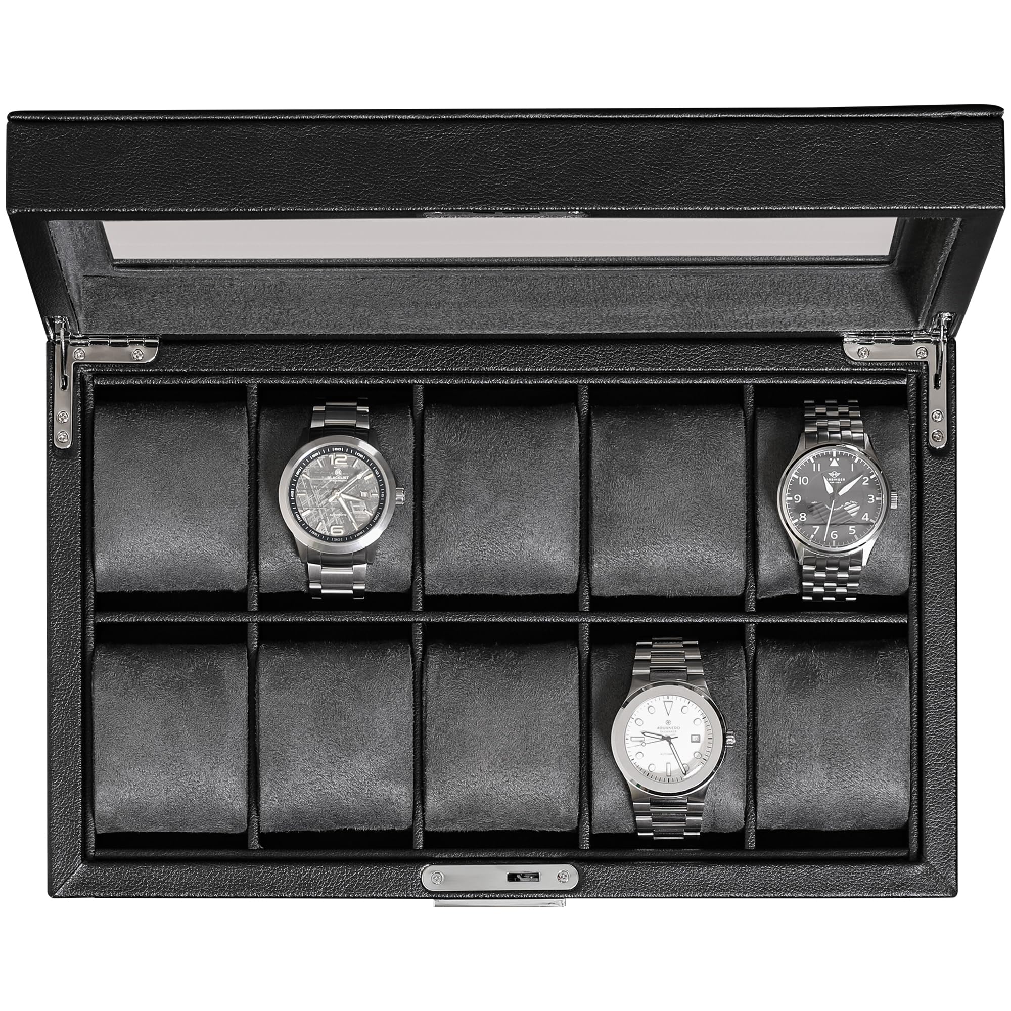 Amazon.com: ROTHWELL 10 Slot Leather Watch Box - Luxury Case