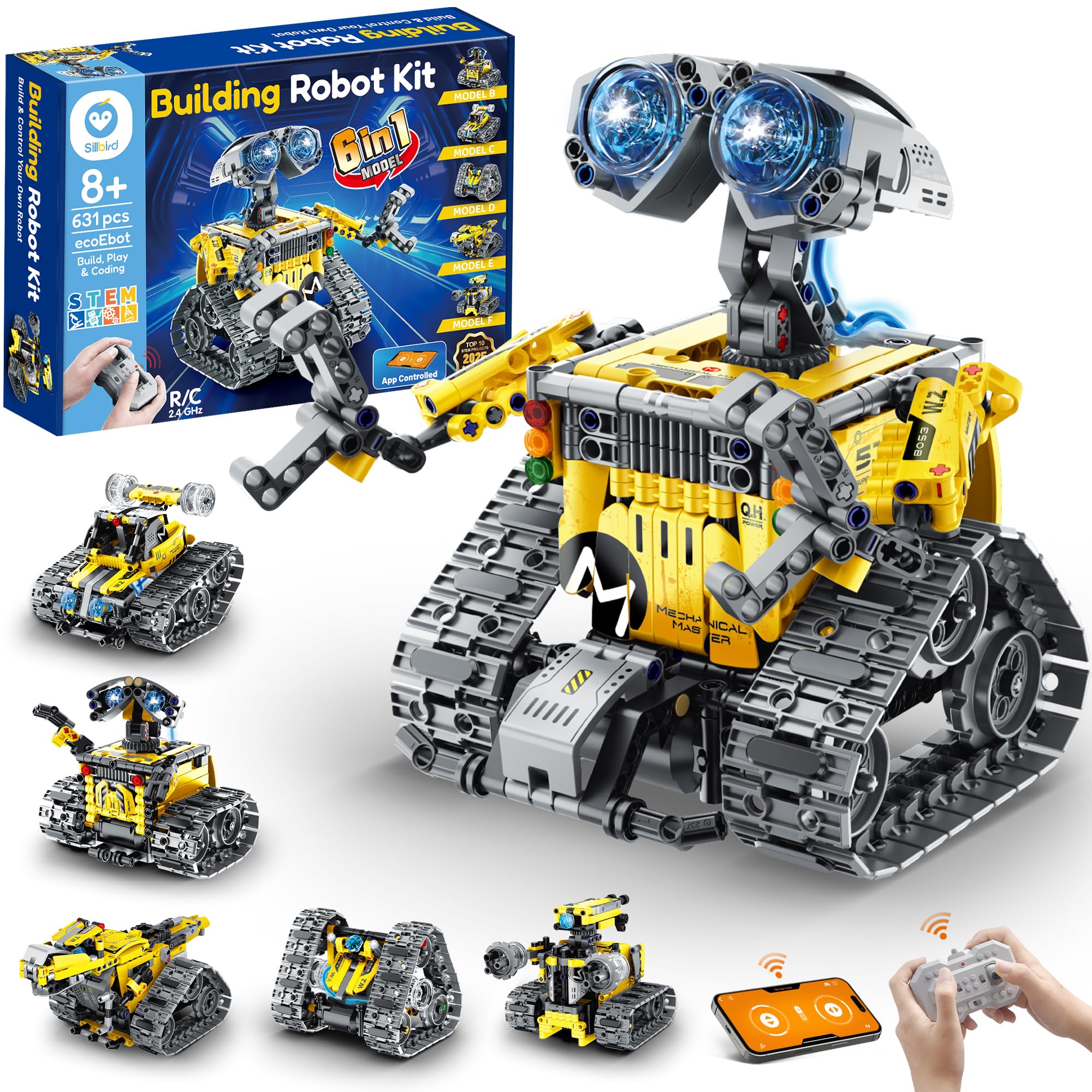Amazon.co.jp: Sillbird ロボット組み立てキット リモコン付き 8~13歳
