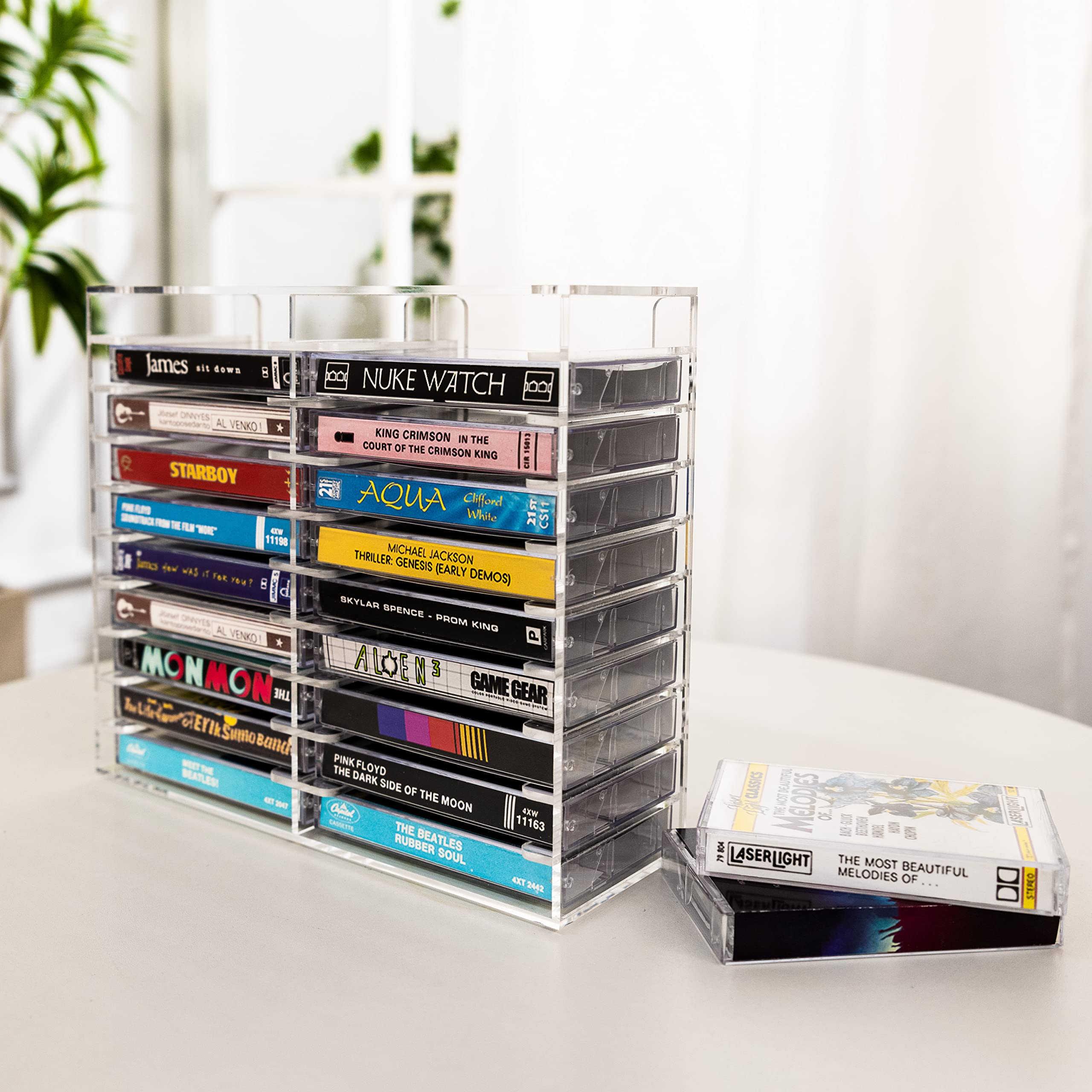 Amazon.co.jp: カセットテープ収納ケース オーガナイザーラック 20