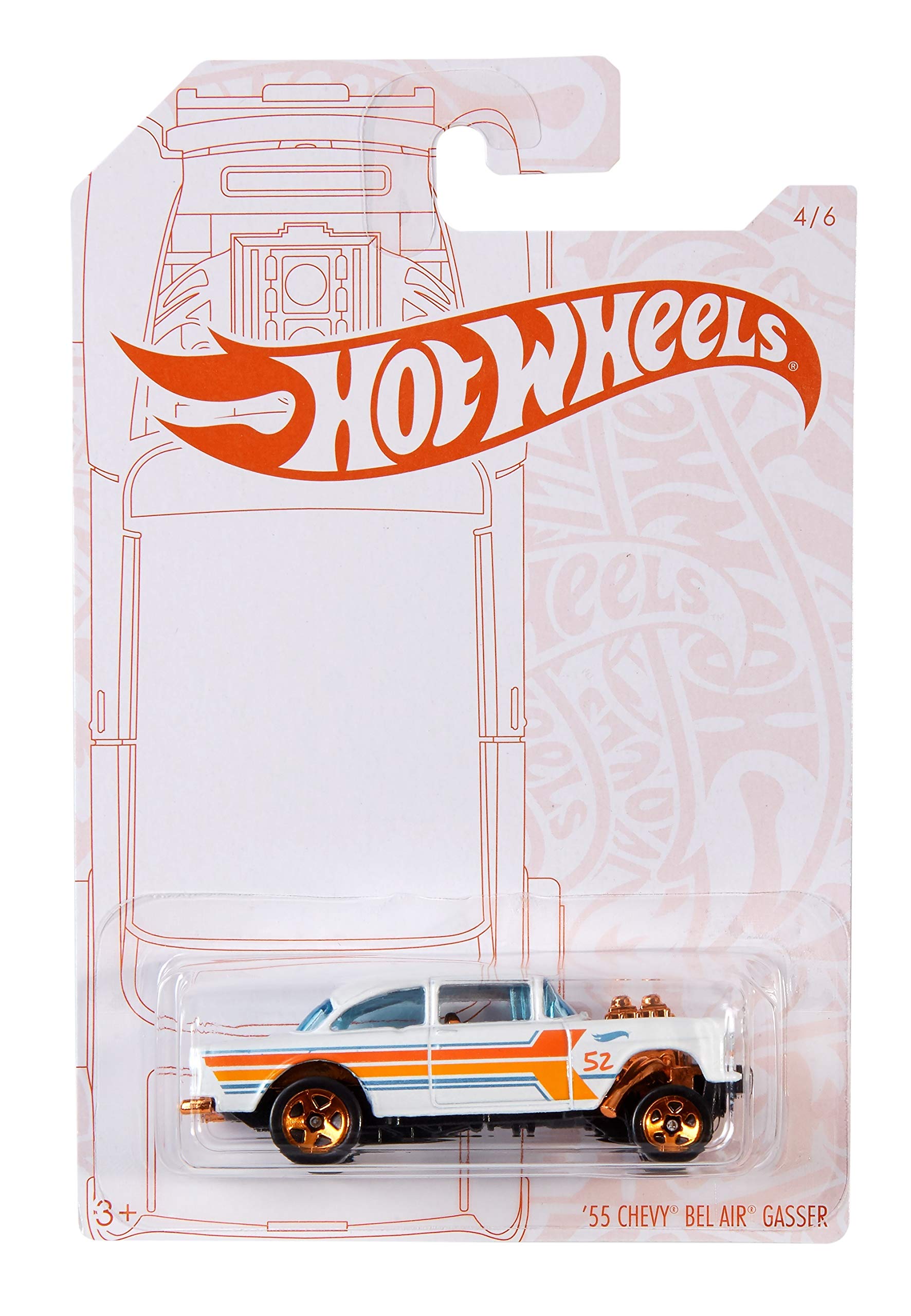 Amazon.com: Hot Wheels 2020 Pearl and Chrome 4/6 - '55 Chevy Bel