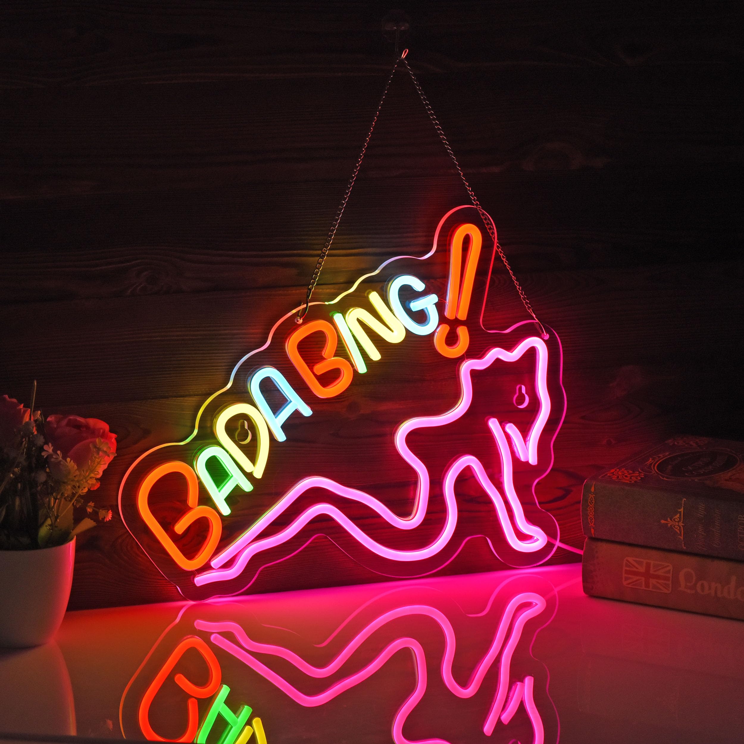 ZODZ Bada Bing Neon Sign for Wall Décor Sopranos Merch Girls