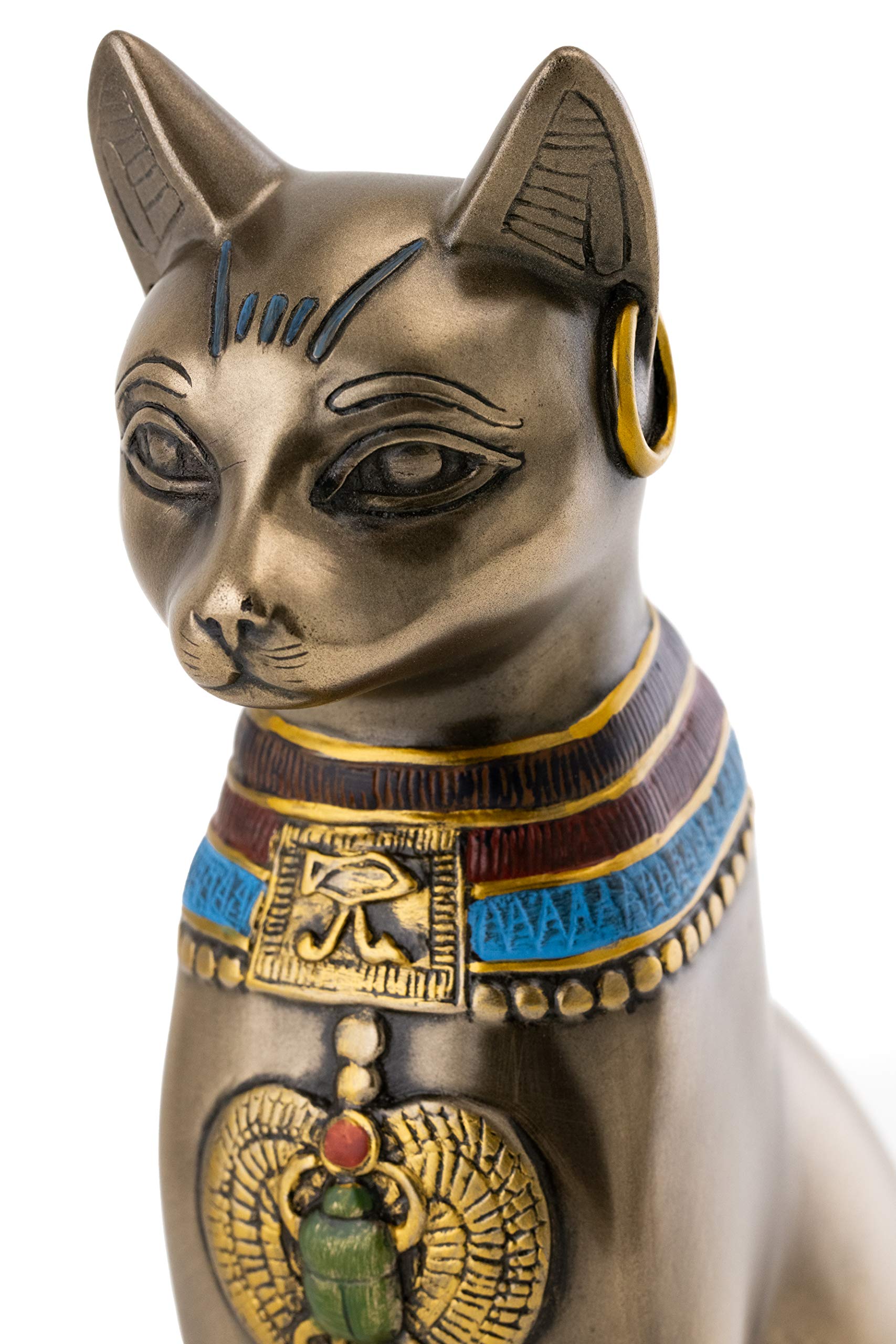 Amazon.co.jp: 古代エジプトのバステト神 リアルブロンズ風彫像、高さ