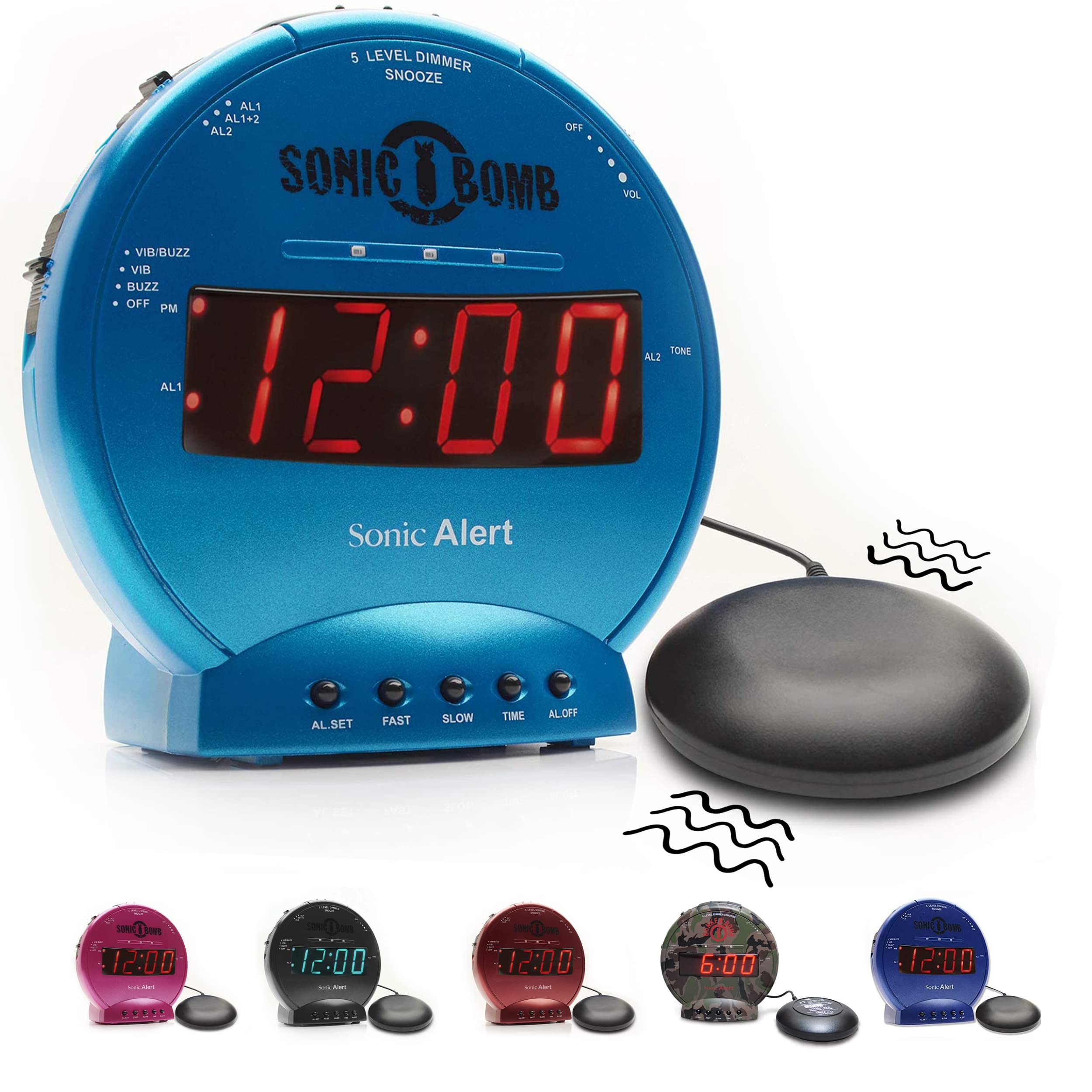 Amazon.co.jp: Sonic Alert Sonic Bomb デュアル目覚まし時計 ベッド