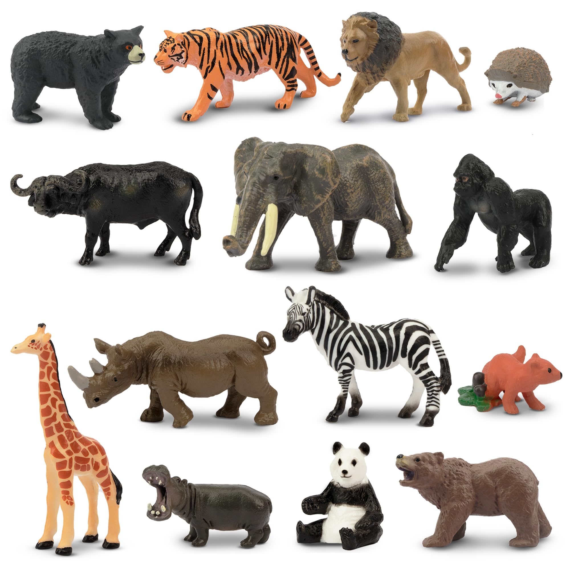 Amazon.co.jp: TOYMANY ミニ動物フィギュア 14PCS野生動物フィギュア