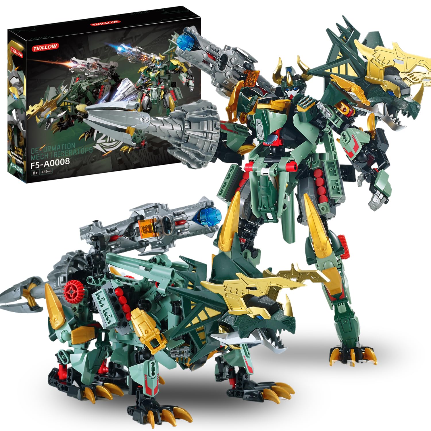 Amazon.com: TIALLOW 2 in 1 Triceratops Mech Building Blocks Sets