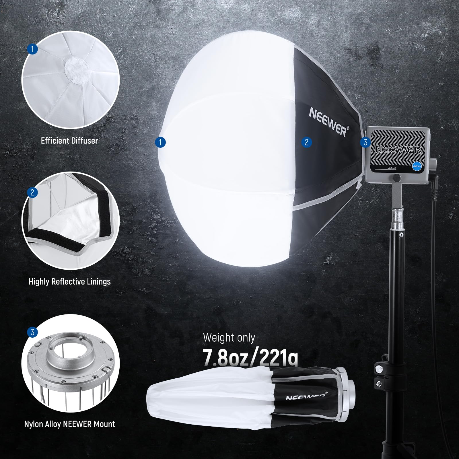 Amazon.com : NEEWER Lantern Softbox for HS60B HS60C HS60C Pro LED