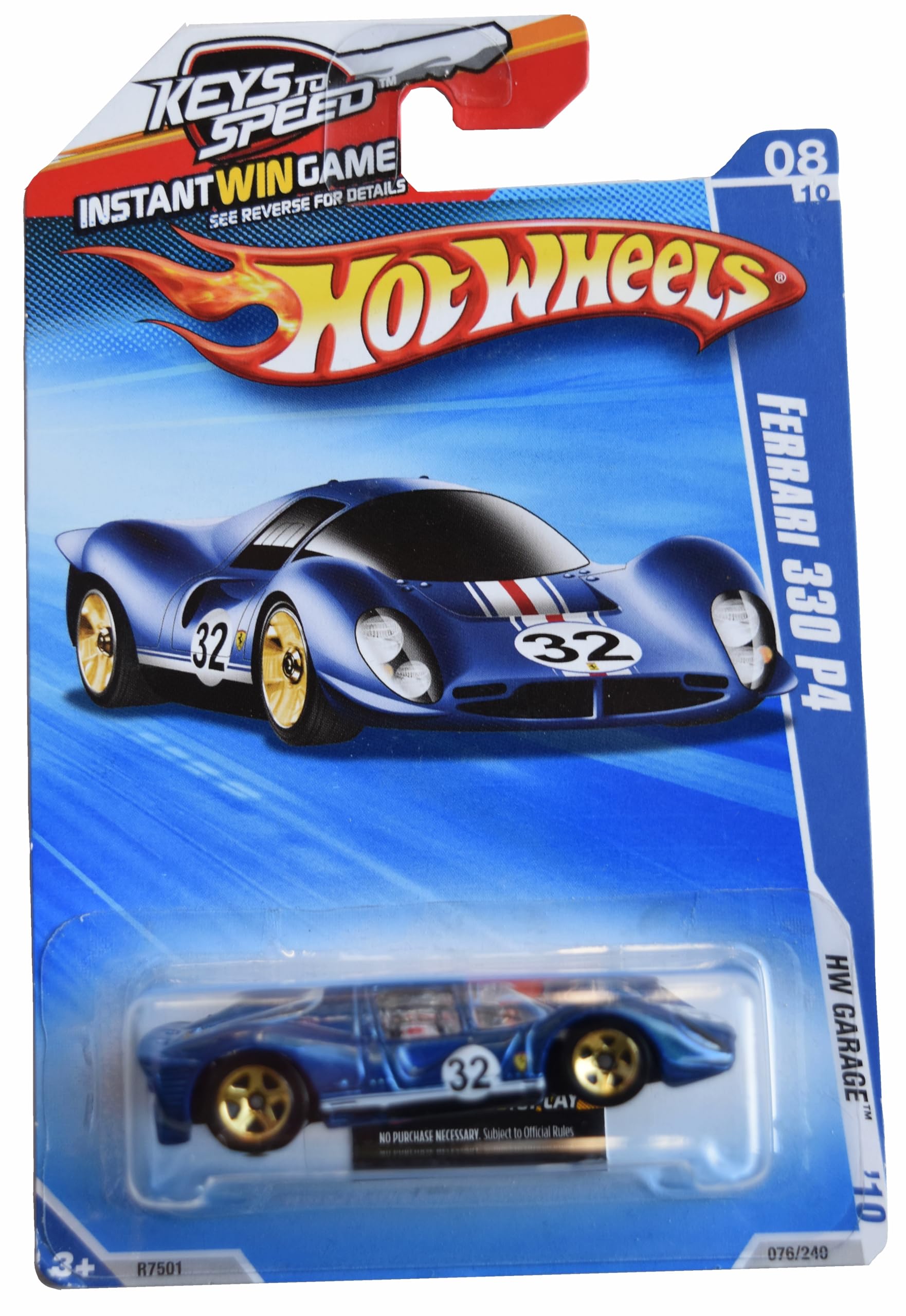 Amazon.com: Hot Wheels Ferrari 330 P4, HW Garage '10 8/10 [Blue