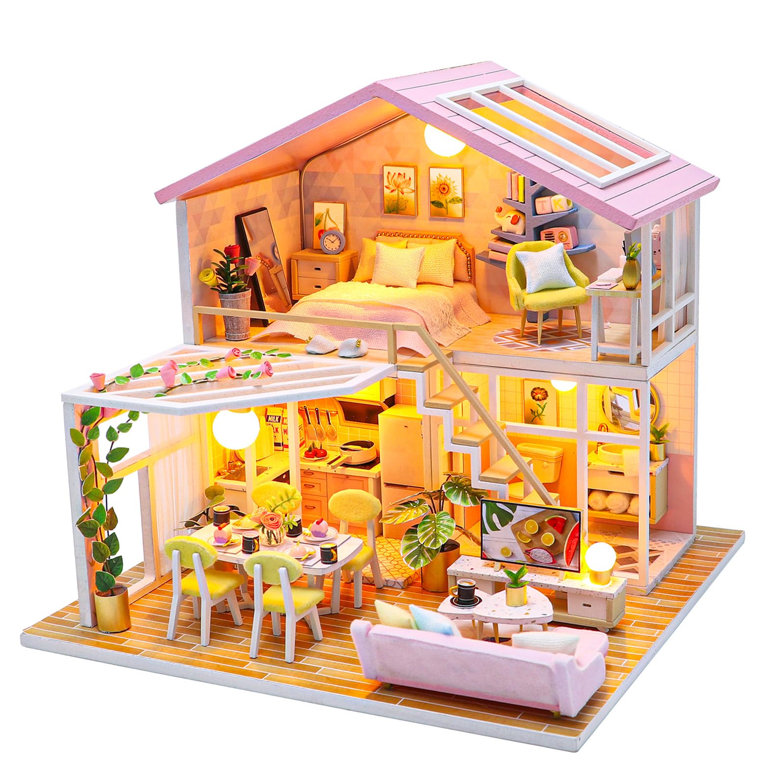 Amazon | CRESYMME ドールハウス ミニチュア キット 木製 立体パズル
