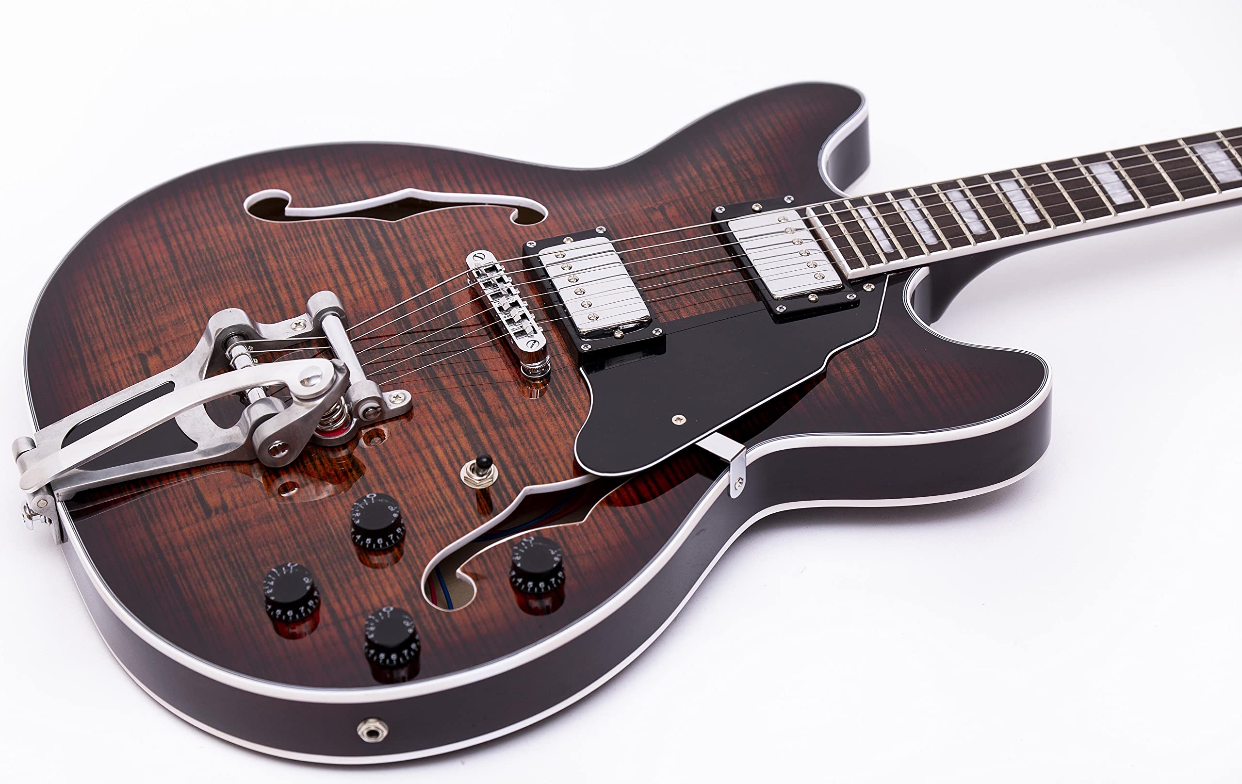 Amazon | GROTE 335 style Jazz Electric Guitar with Bigsby Semi