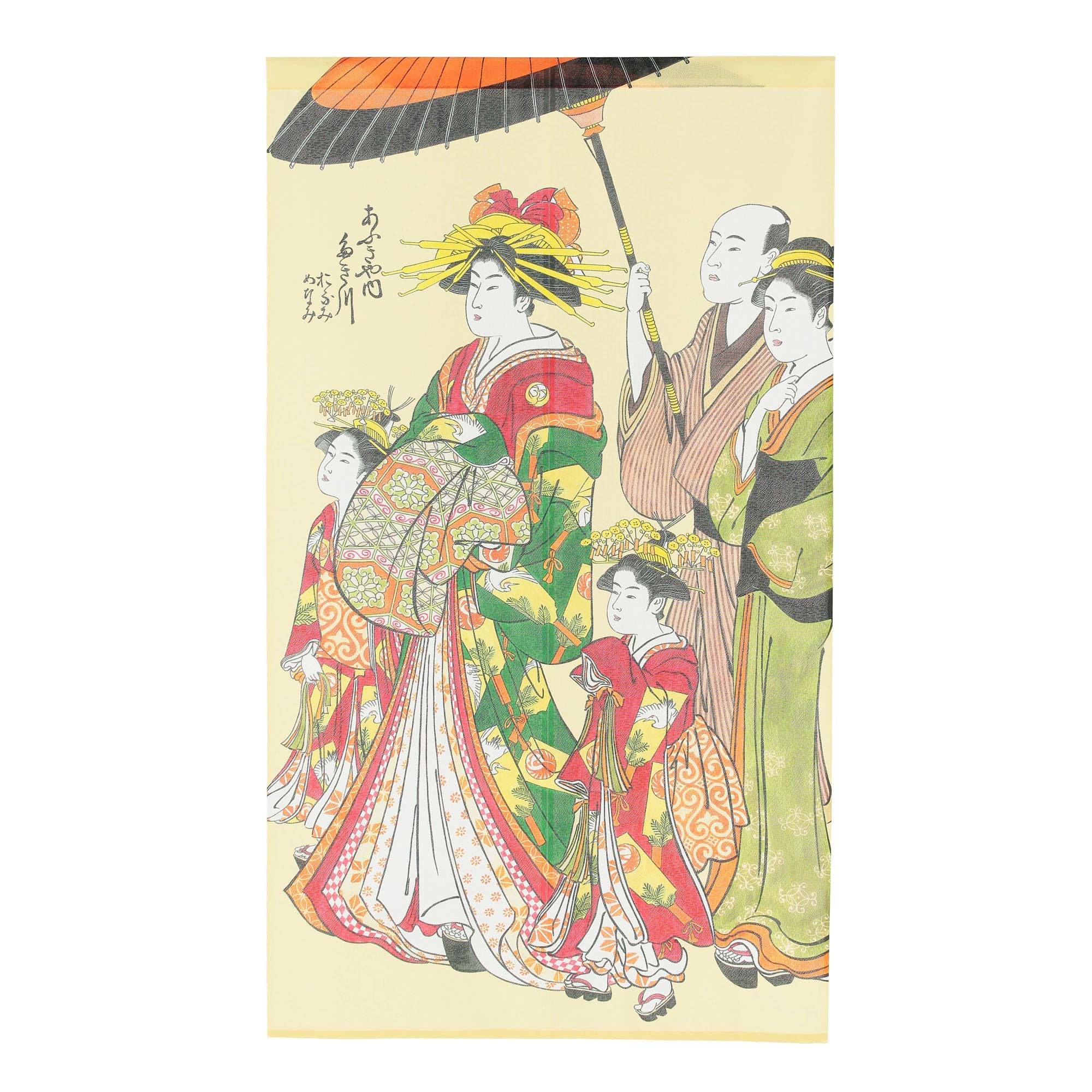 Amazon｜narumikk のれん 浮世絵 花魁 おいらん 花魁道中 和風 和柄